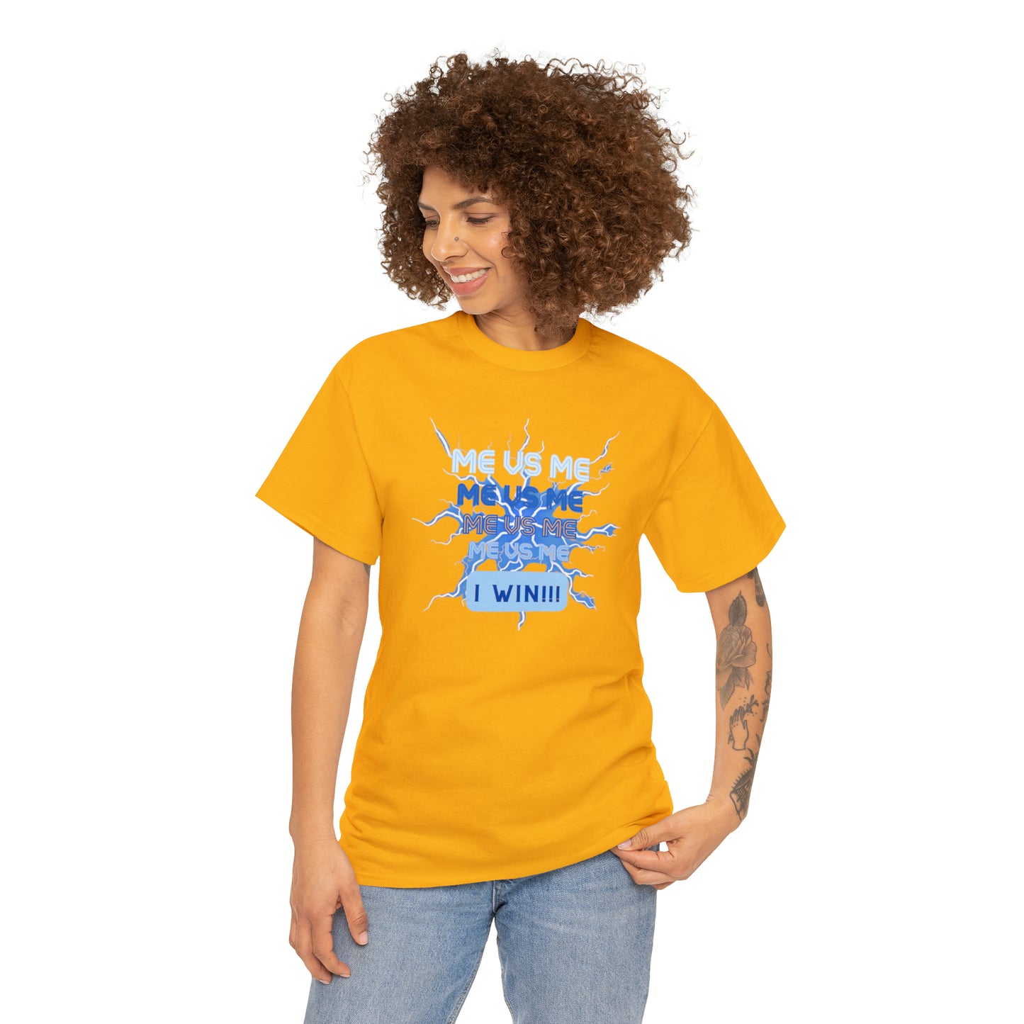 Me Vs Me Blue Unisex Heavy Cotton Tee