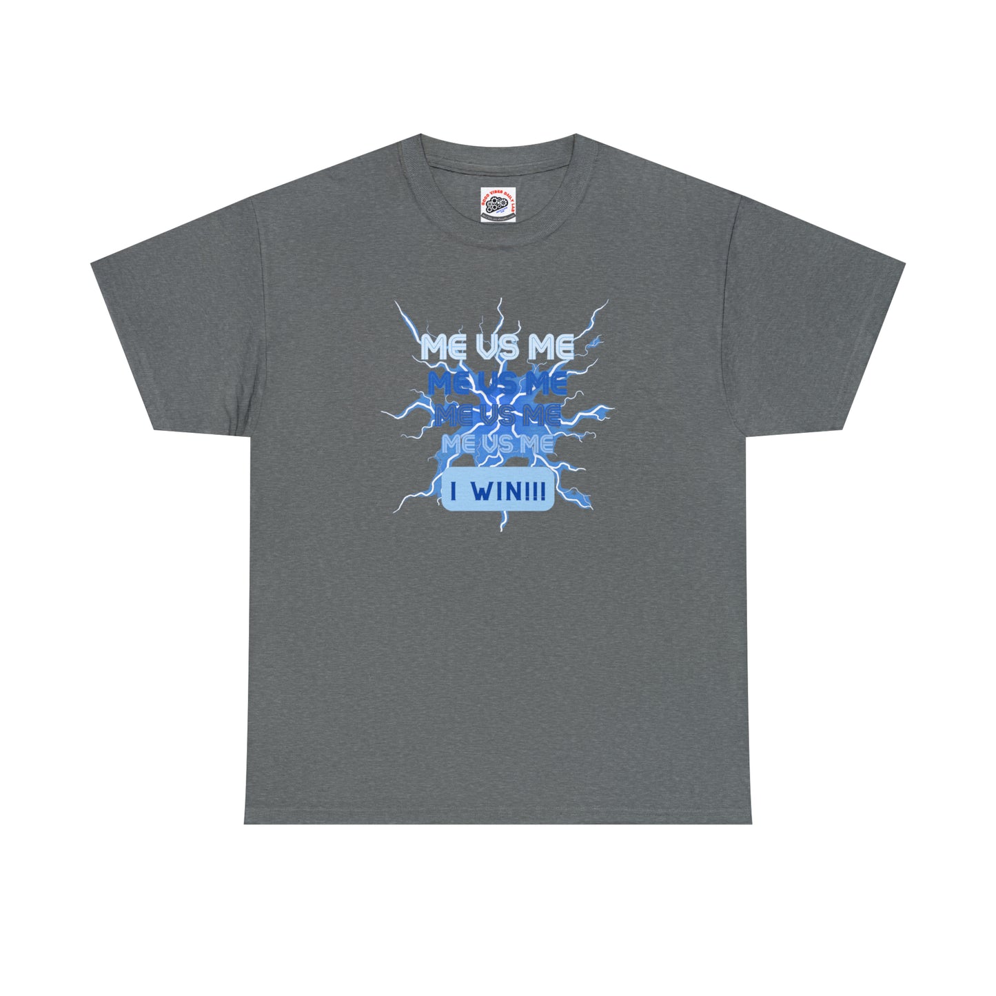 Me Vs Me Blue Unisex Heavy Cotton Tee