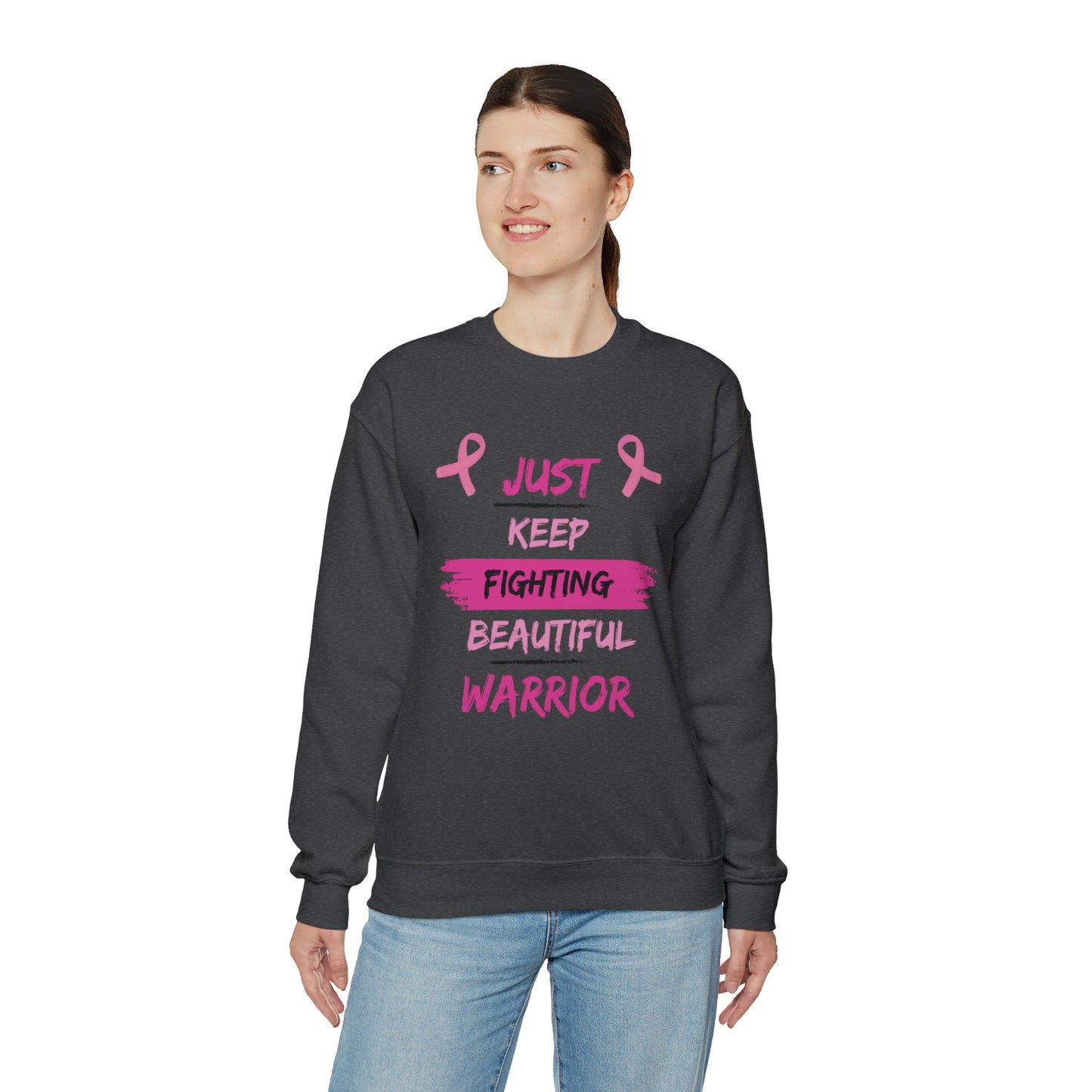 Just Keep Fighting Unisex Heavy Blend™ Crewneck Sweatshirt