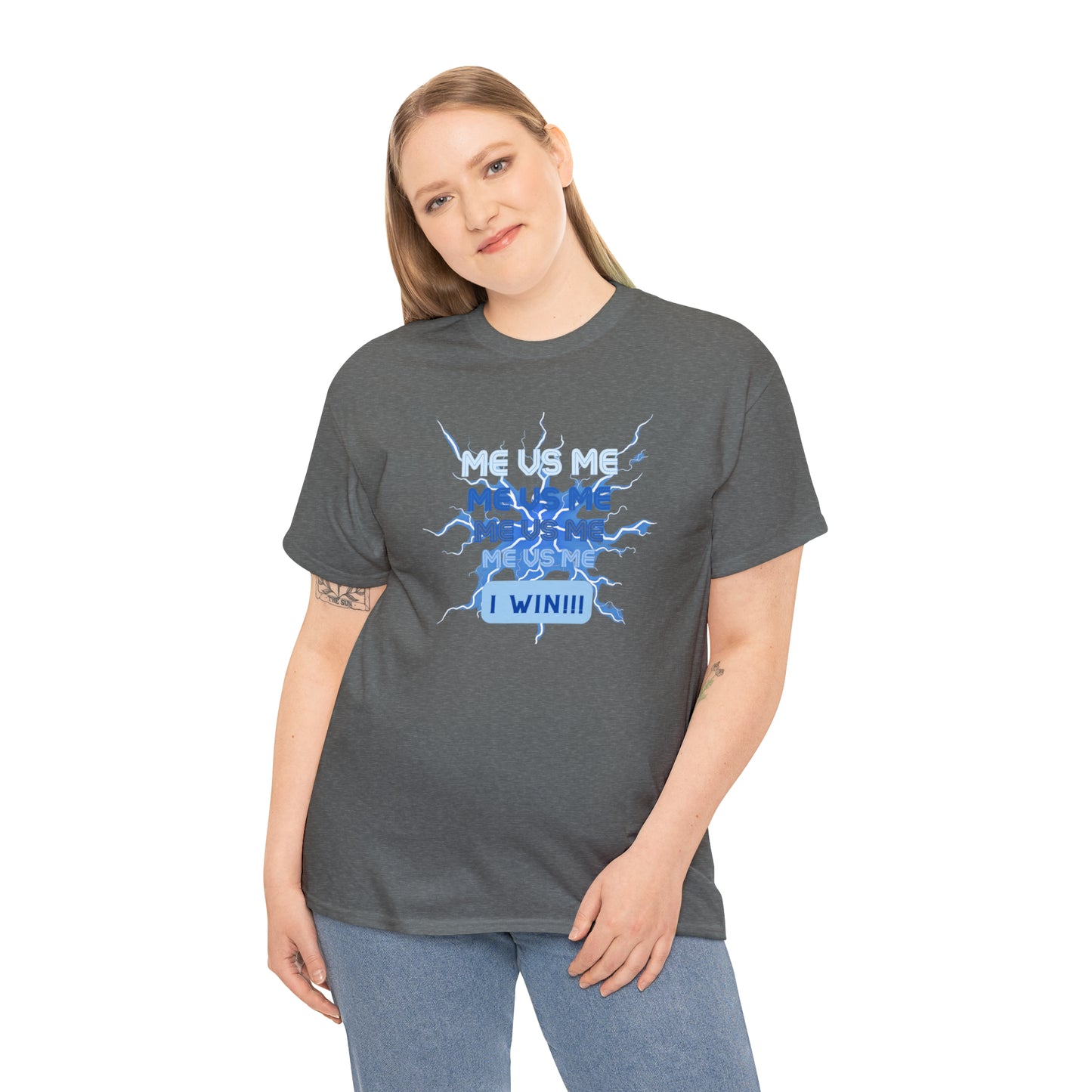 Me Vs Me Blue Unisex Heavy Cotton Tee