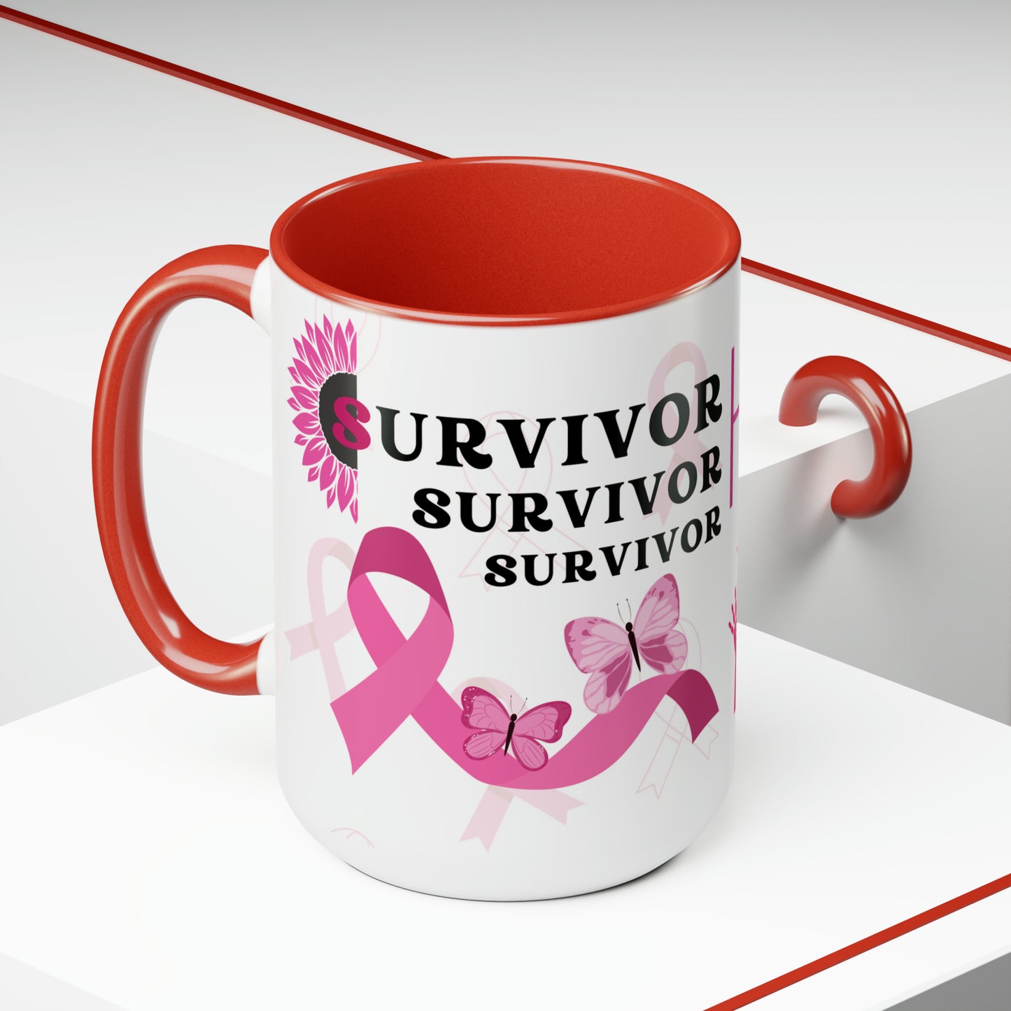 Survivor Two-Tone Coffee Mugs, 15oz