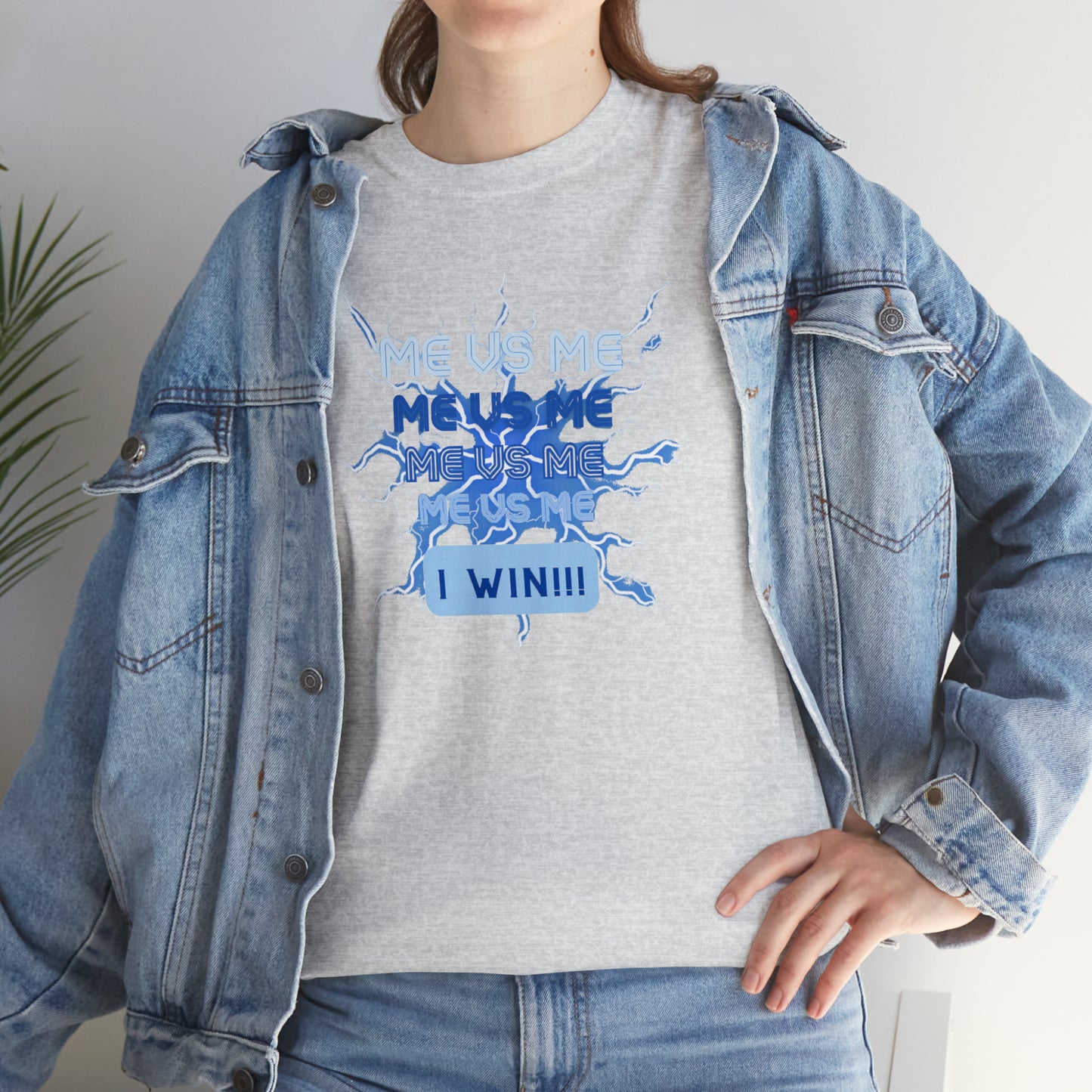 Me Vs Me Blue Unisex Heavy Cotton Tee