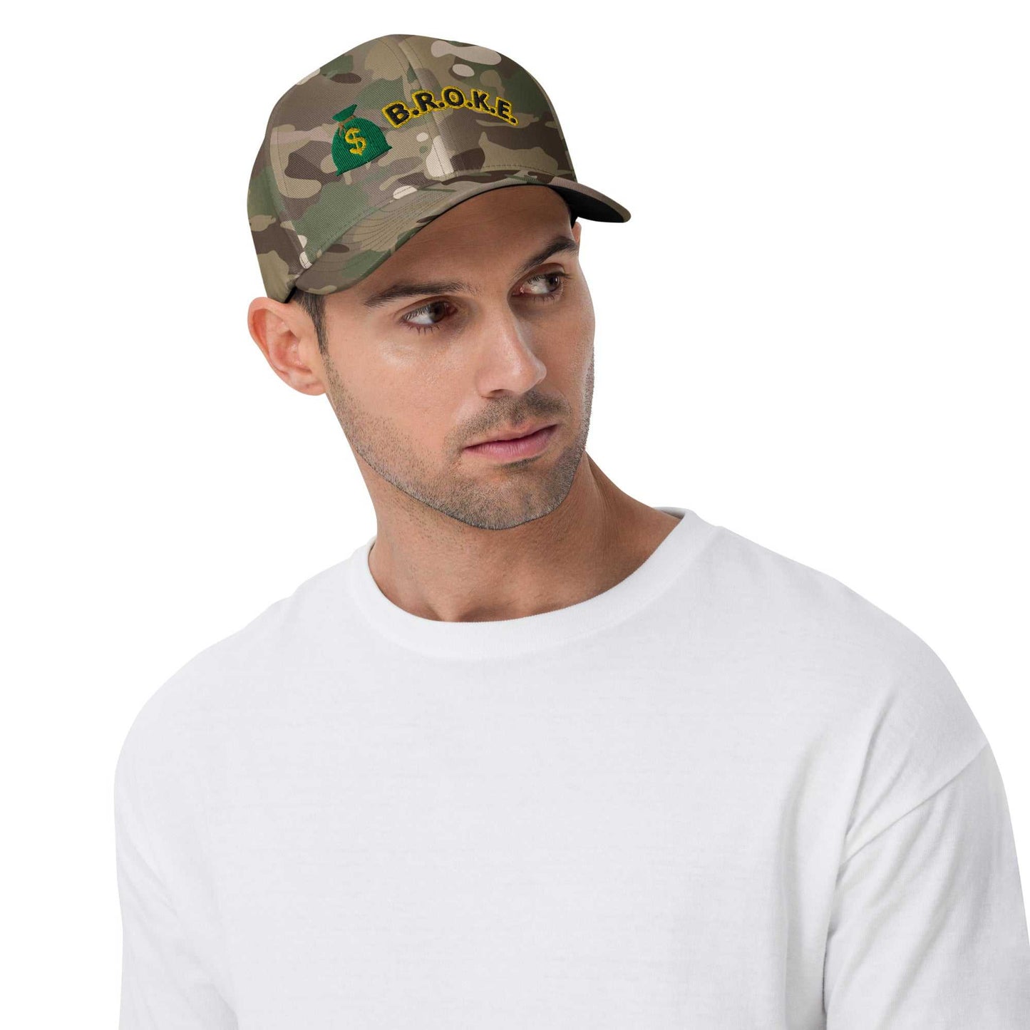 Broke Structured Twill Cap Motivation on the Go!! Hats Good Vibes Daily Lab 36