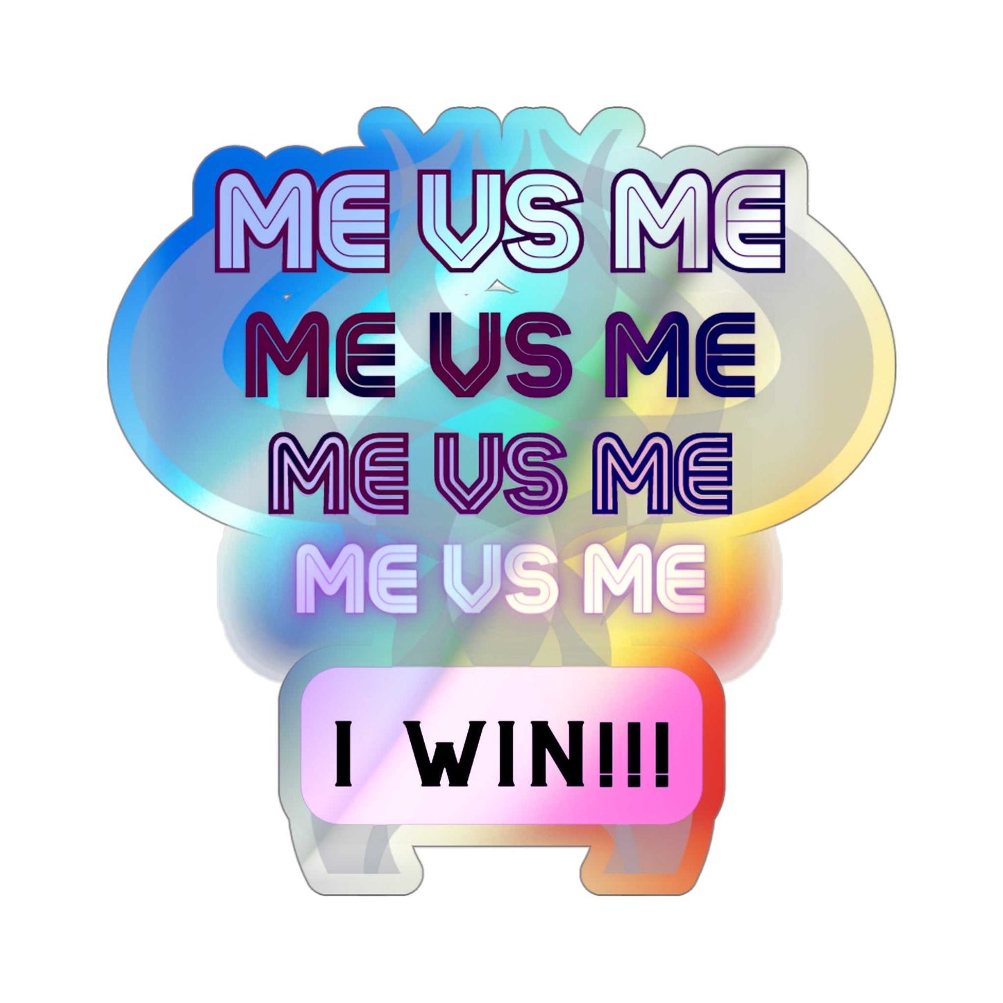 Me vs Me Holographic Die-cut Stickers Purple Decals & Stickers Paper products Good Vibes Daily Lab 5