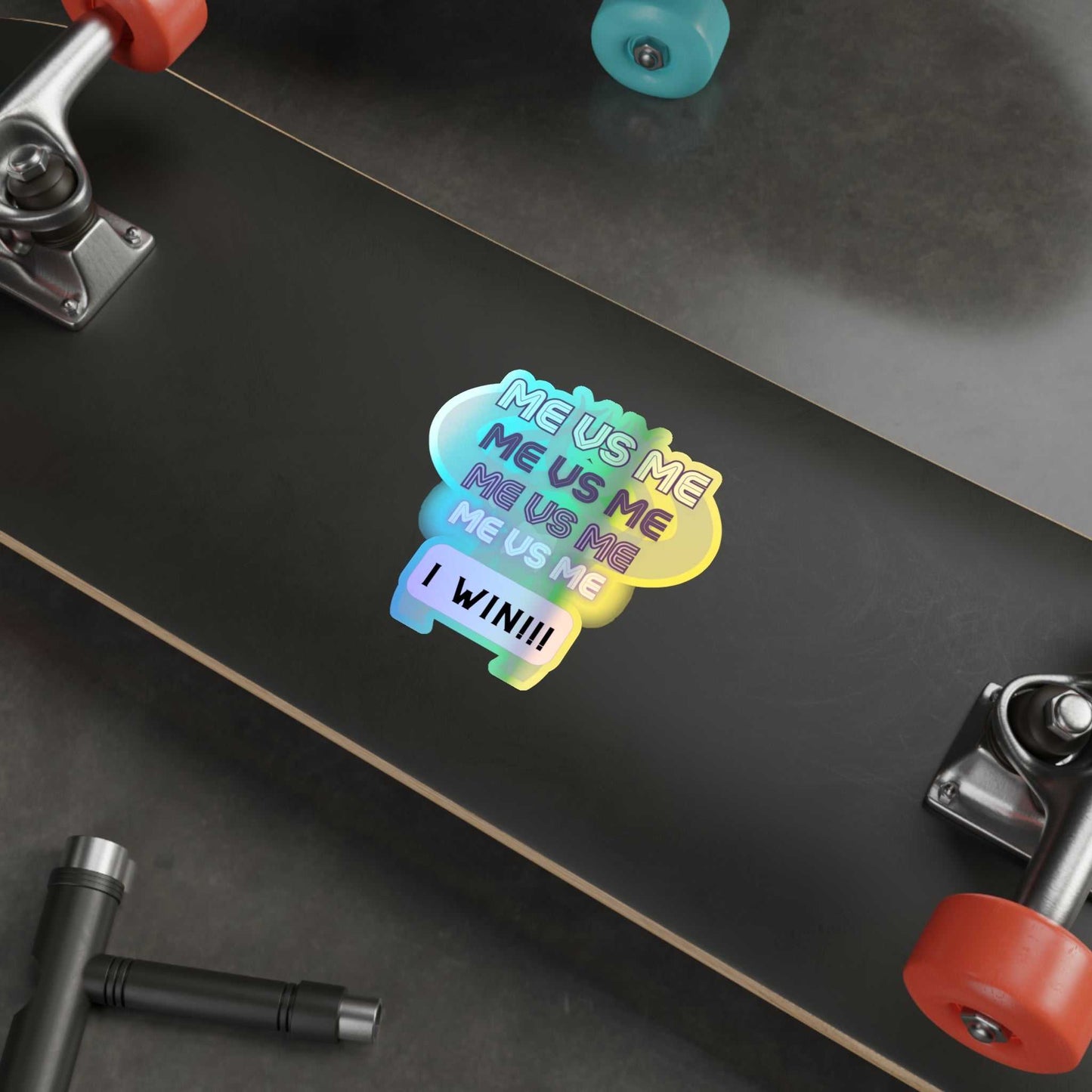 Me vs Me Holographic Die-cut Stickers Purple Decals & Stickers Paper products Good Vibes Daily Lab 5