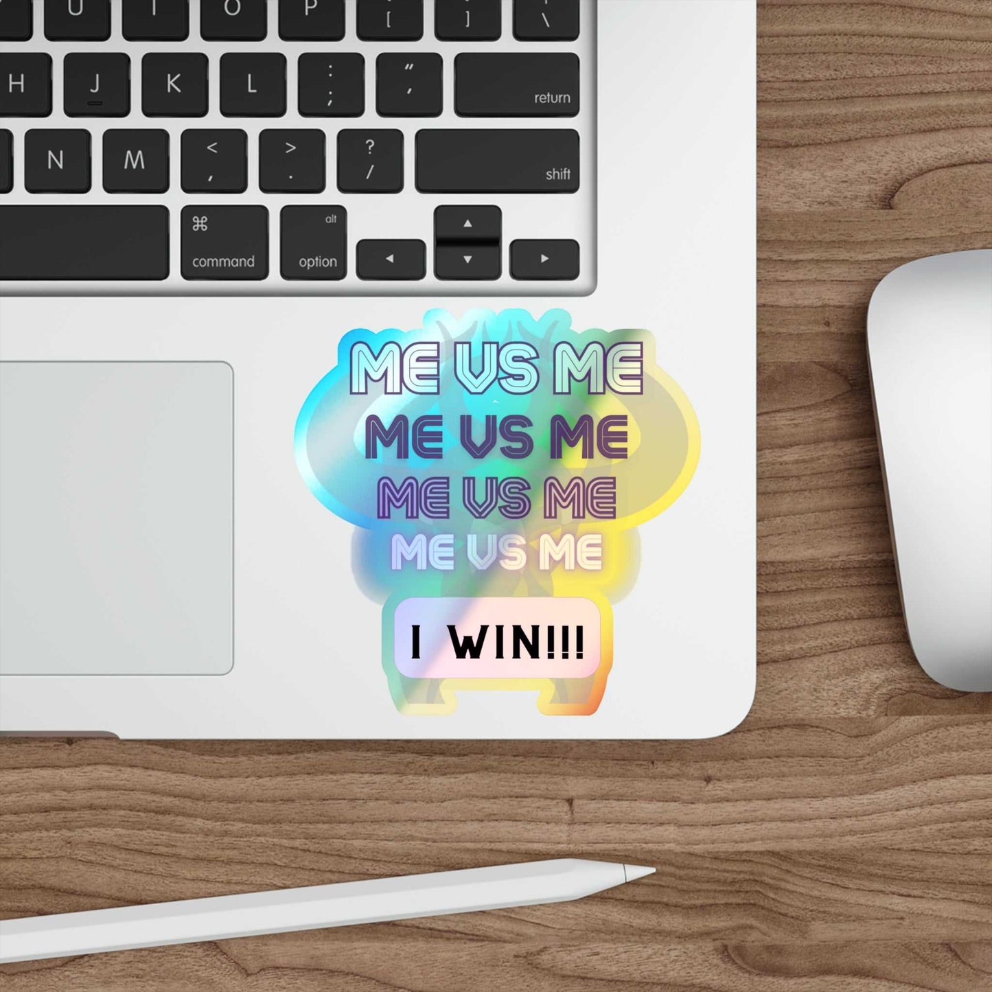 Me vs Me Holographic Die-cut Stickers Purple Decals & Stickers Paper products Good Vibes Daily Lab 5