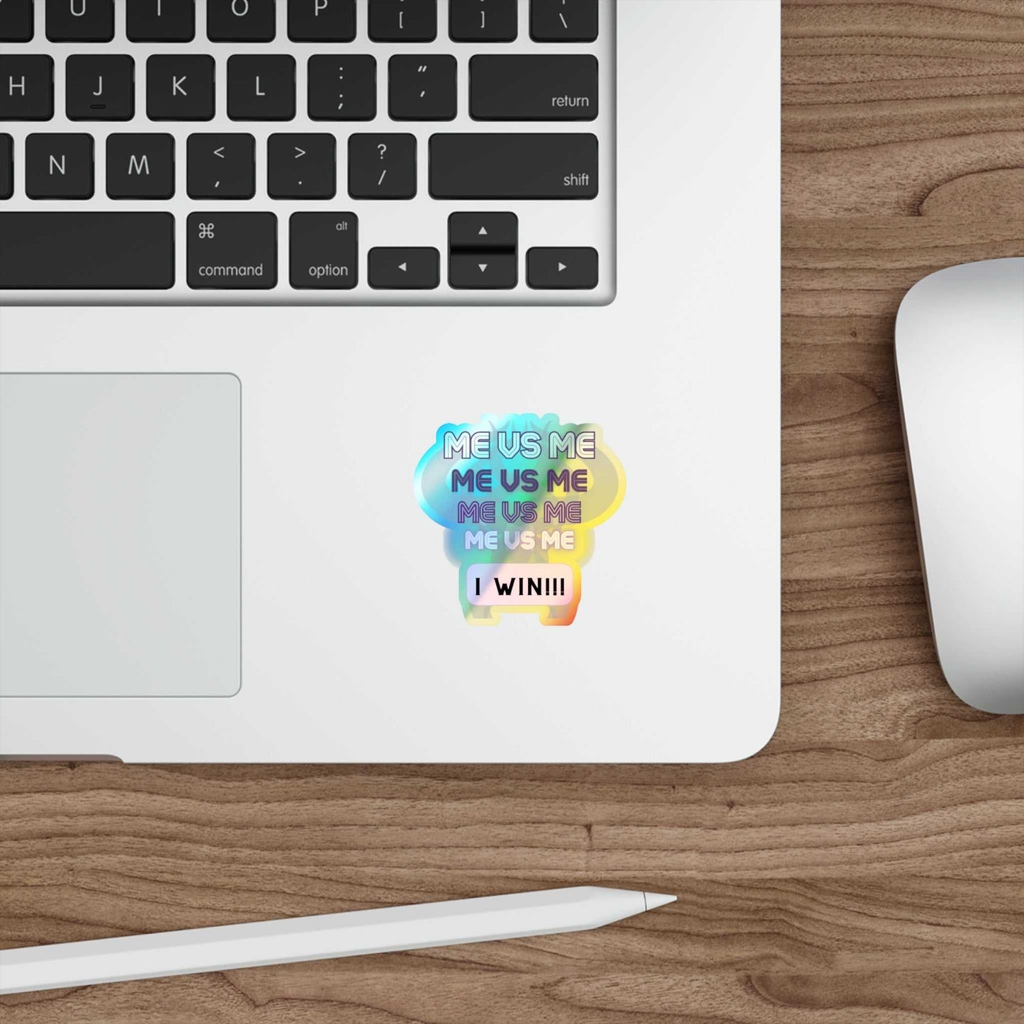 Me vs Me Holographic Die-cut Stickers Purple Decals & Stickers Paper products Good Vibes Daily Lab 5