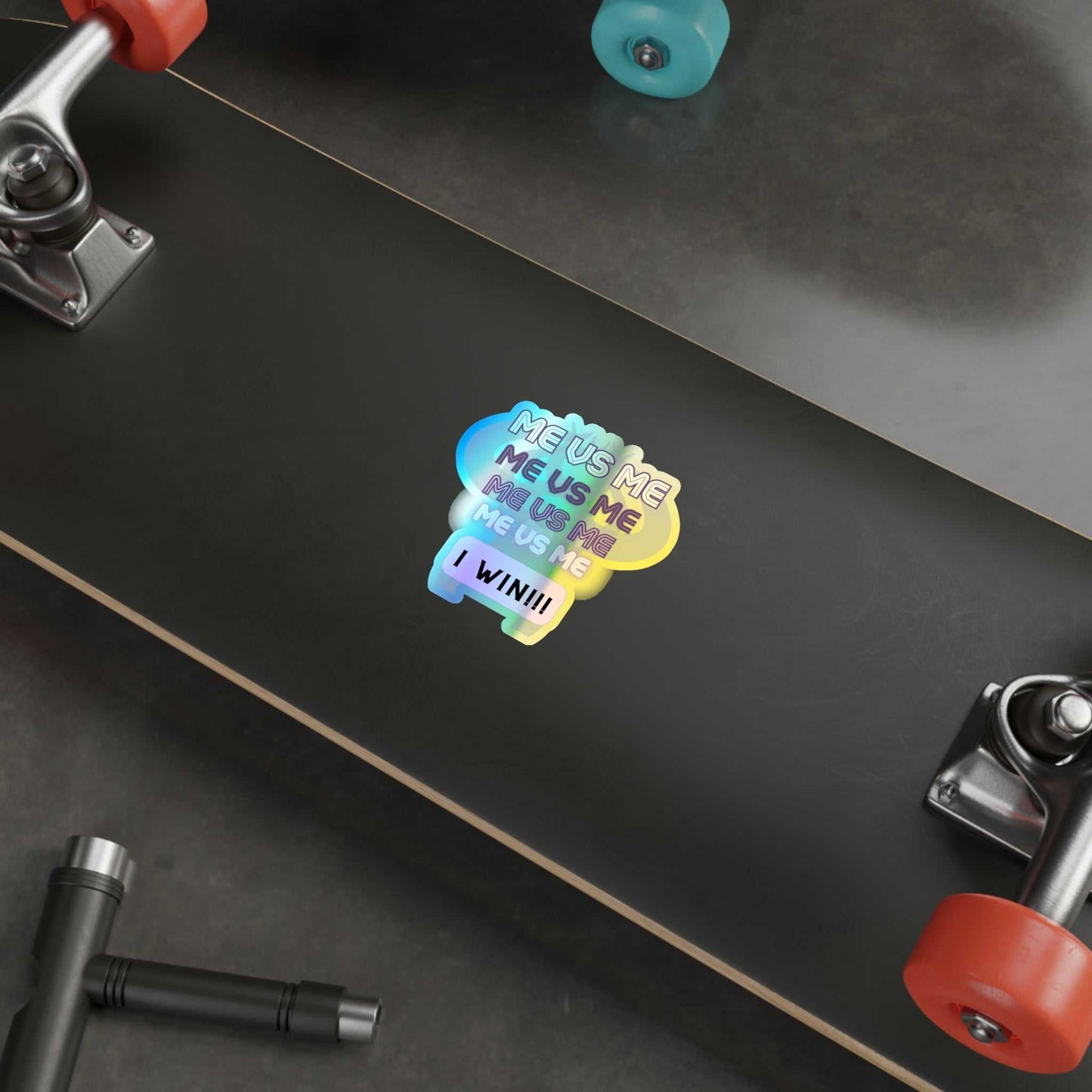 Me vs Me Holographic Die-cut Stickers Purple Decals & Stickers Paper products Good Vibes Daily Lab 5