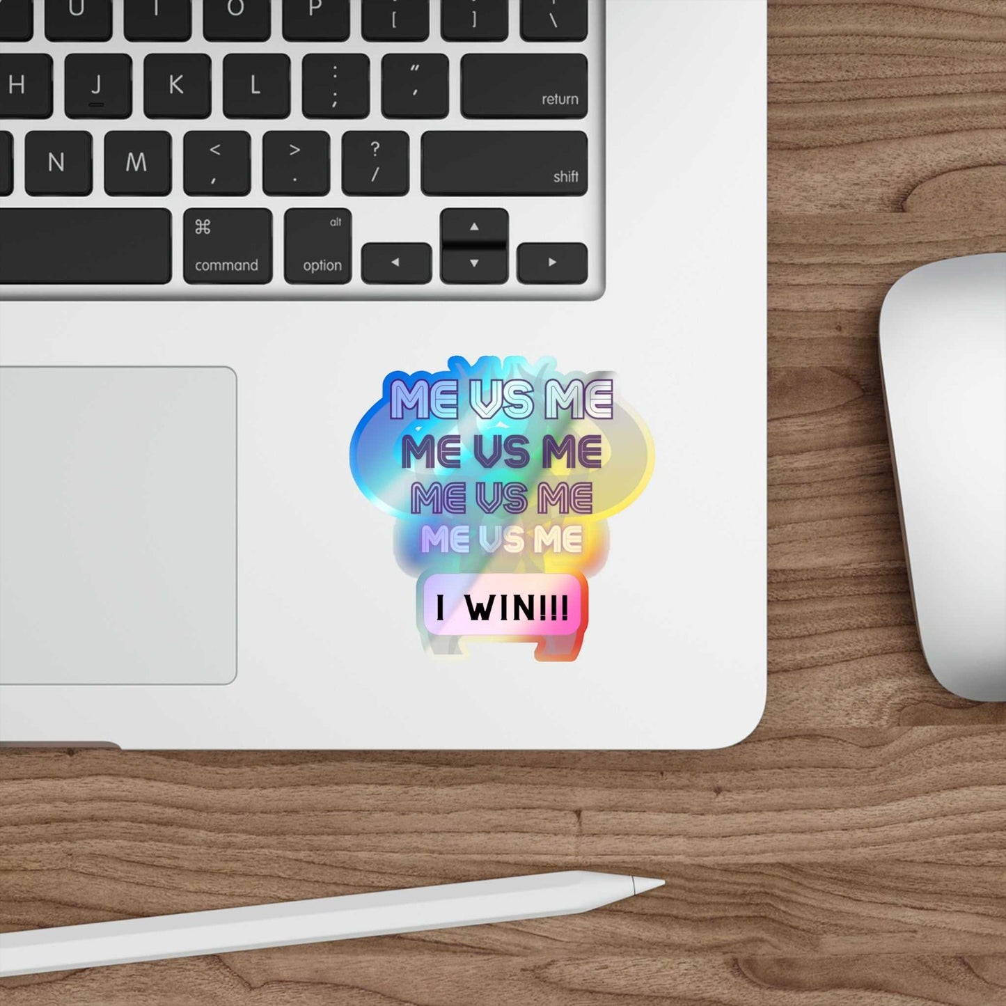 Me vs Me Holographic Die-cut Stickers Purple Decals & Stickers Paper products Good Vibes Daily Lab 5