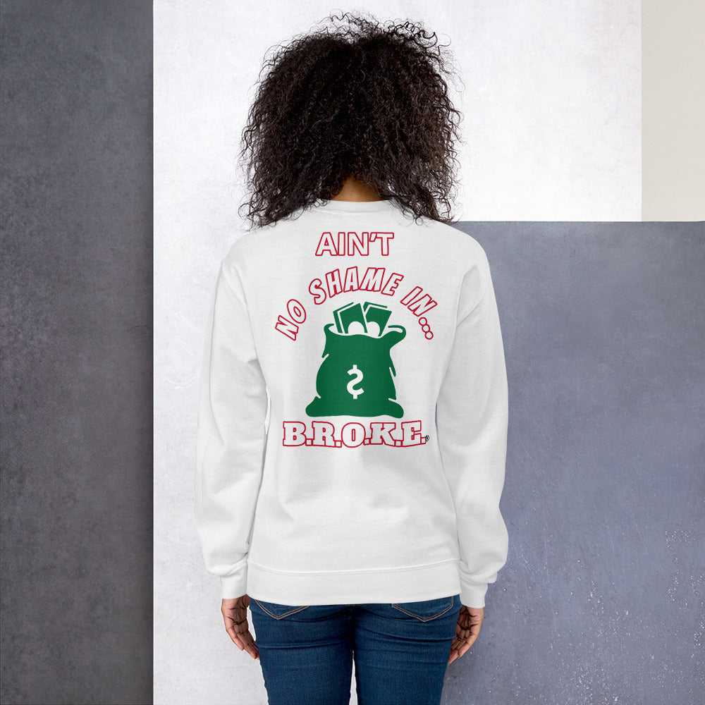 Exclusive "Red/White" Unisex Broke Sweatshirt Hoodies and Sweatshirts Good Vibes Daily Lab 49