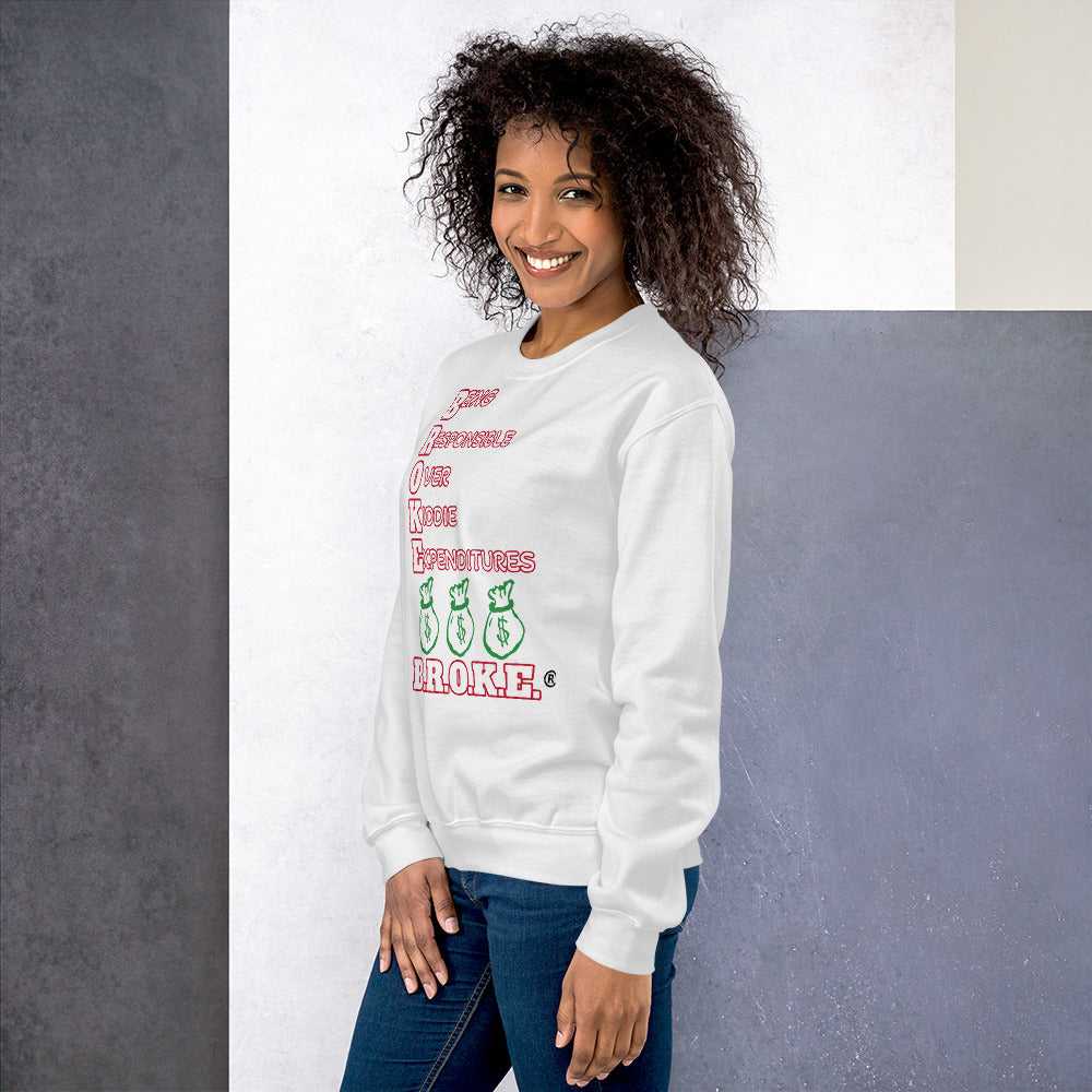 Exclusive "Red/White" Unisex Broke Sweatshirt Hoodies and Sweatshirts Good Vibes Daily Lab 49