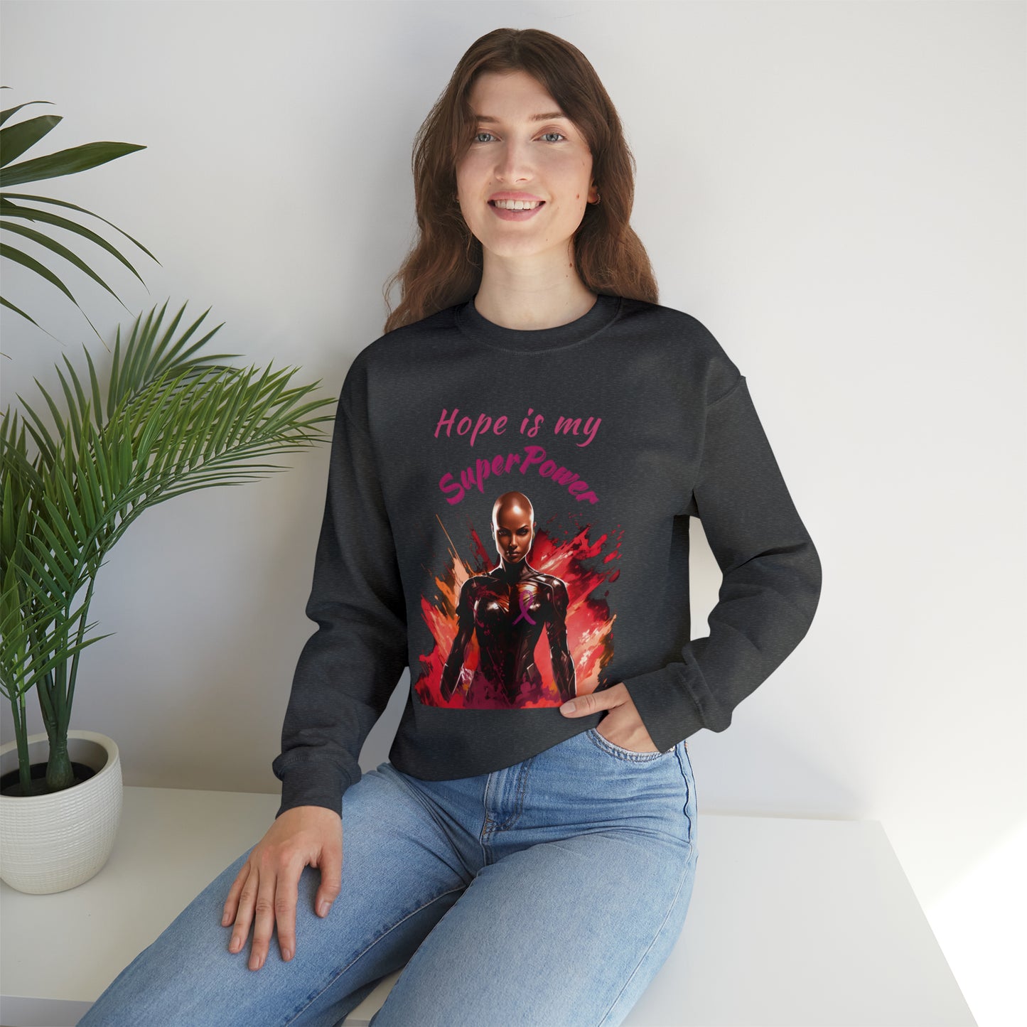 Hope is My SuperPower Unisex Heavy Blend™ Crewneck Sweatshirt
