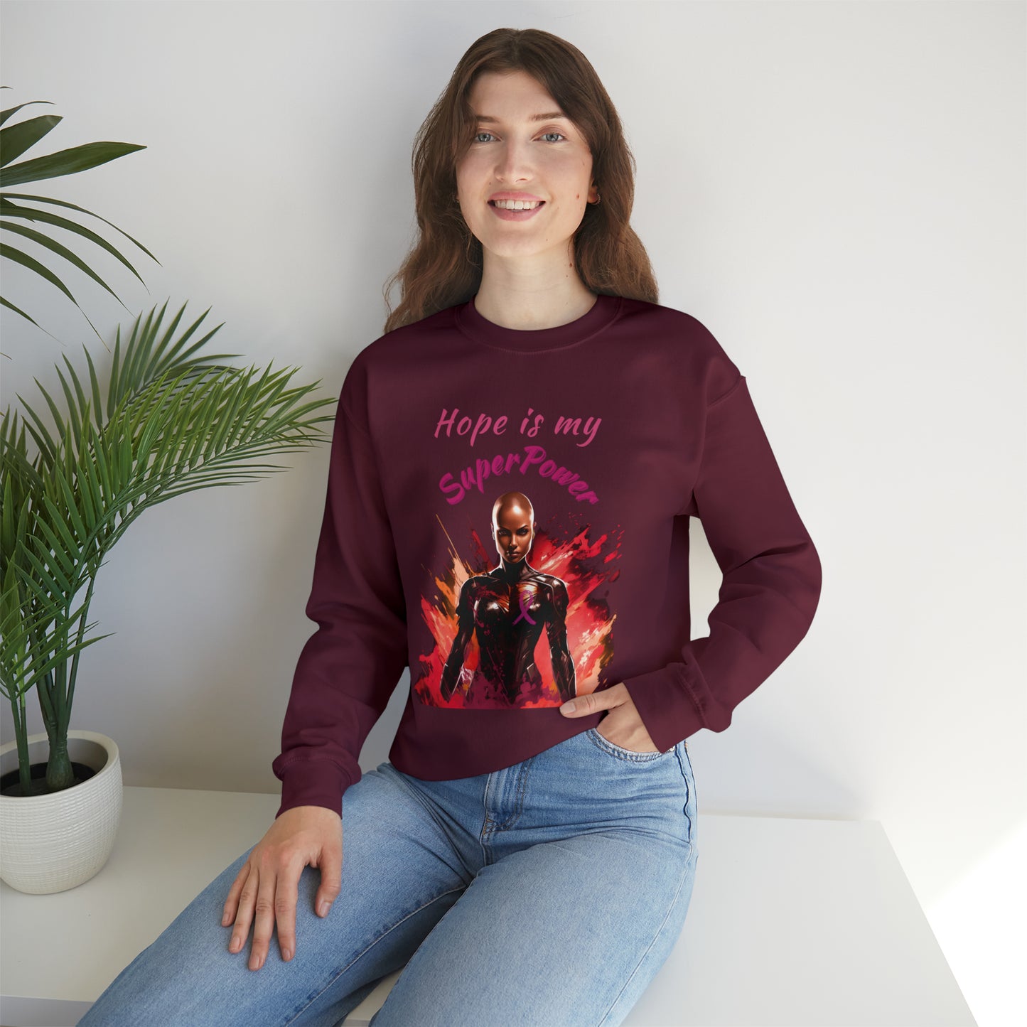 Hope is My SuperPower Unisex Heavy Blend™ Crewneck Sweatshirt