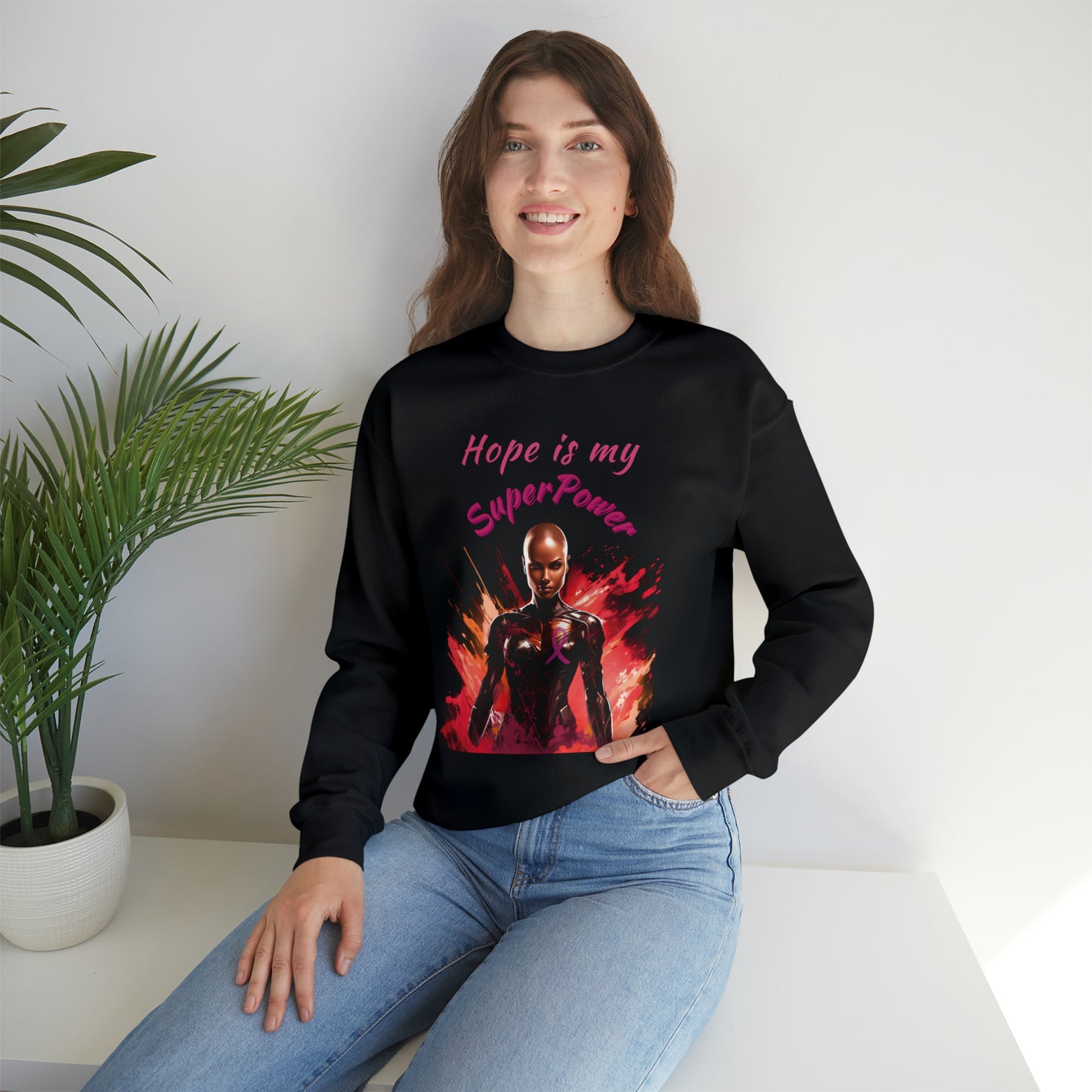 Hope is My SuperPower Unisex Heavy Blend™ Crewneck Sweatshirt