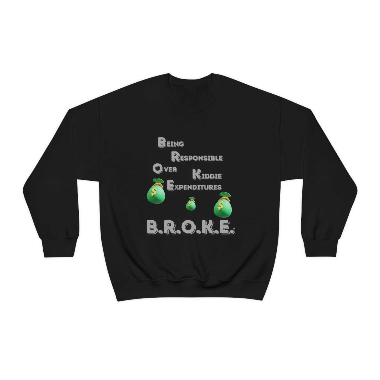 B.R.O.K.E. Unisex Heavy Blend™ Crewneck Sweatshirt Hoodies and Sweatshirts Sweatshirt Good Vibes Daily Lab 38