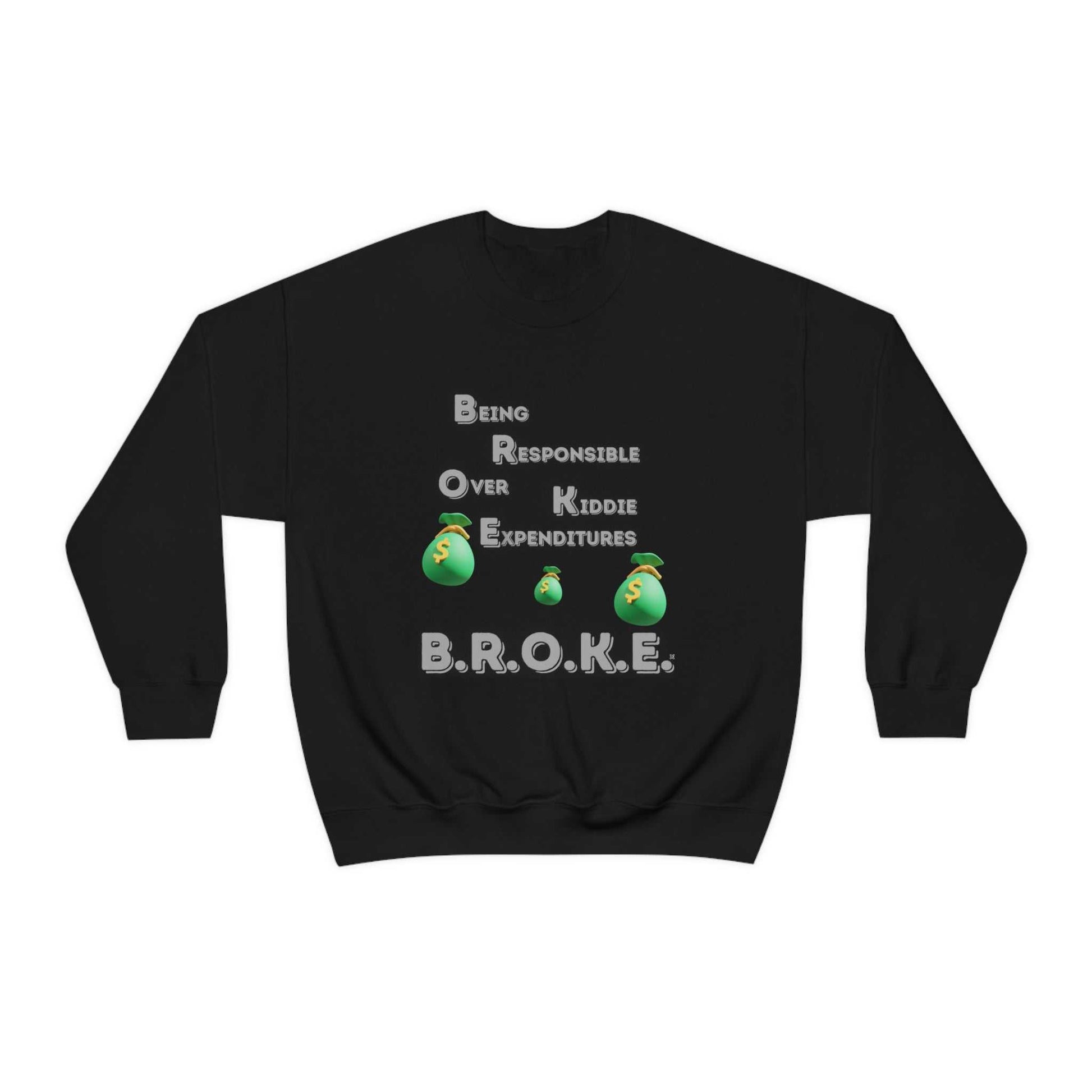B.R.O.K.E. Unisex Heavy Blend™ Crewneck Sweatshirt Hoodies and Sweatshirts Sweatshirt Good Vibes Daily Lab 38