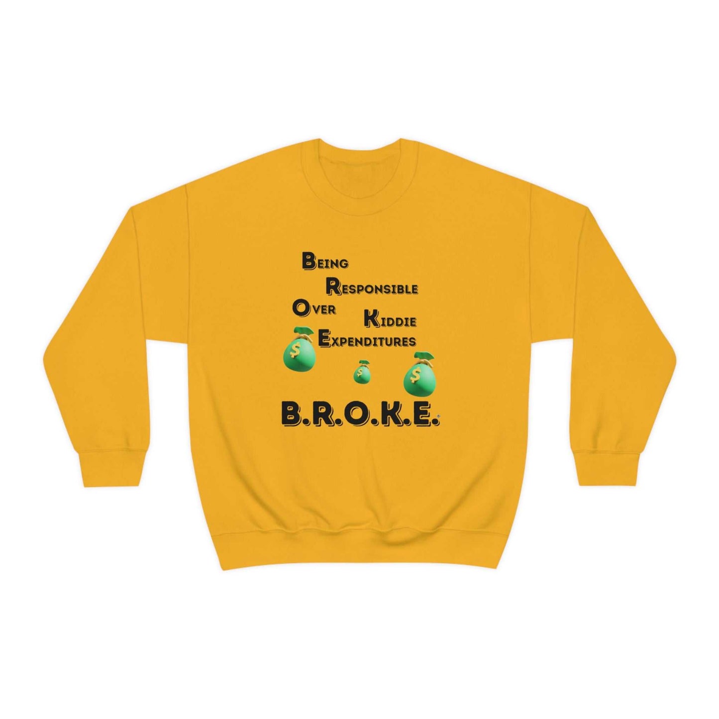 B.R.O.K.E. Unisex Heavy Blend™ Crewneck Sweatshirt Hoodies and Sweatshirts Sweatshirt Good Vibes Daily Lab 38
