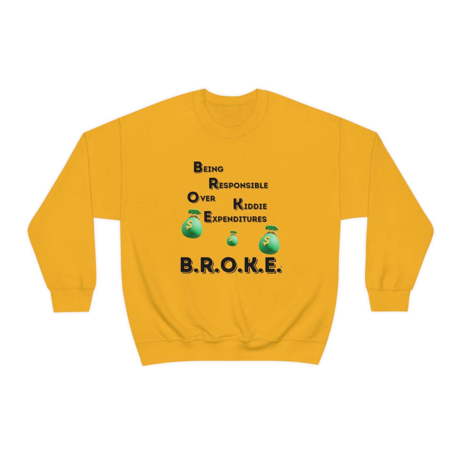 B.R.O.K.E. Unisex Heavy Blend™ Crewneck Sweatshirt Hoodies and Sweatshirts Sweatshirt Good Vibes Daily Lab 38