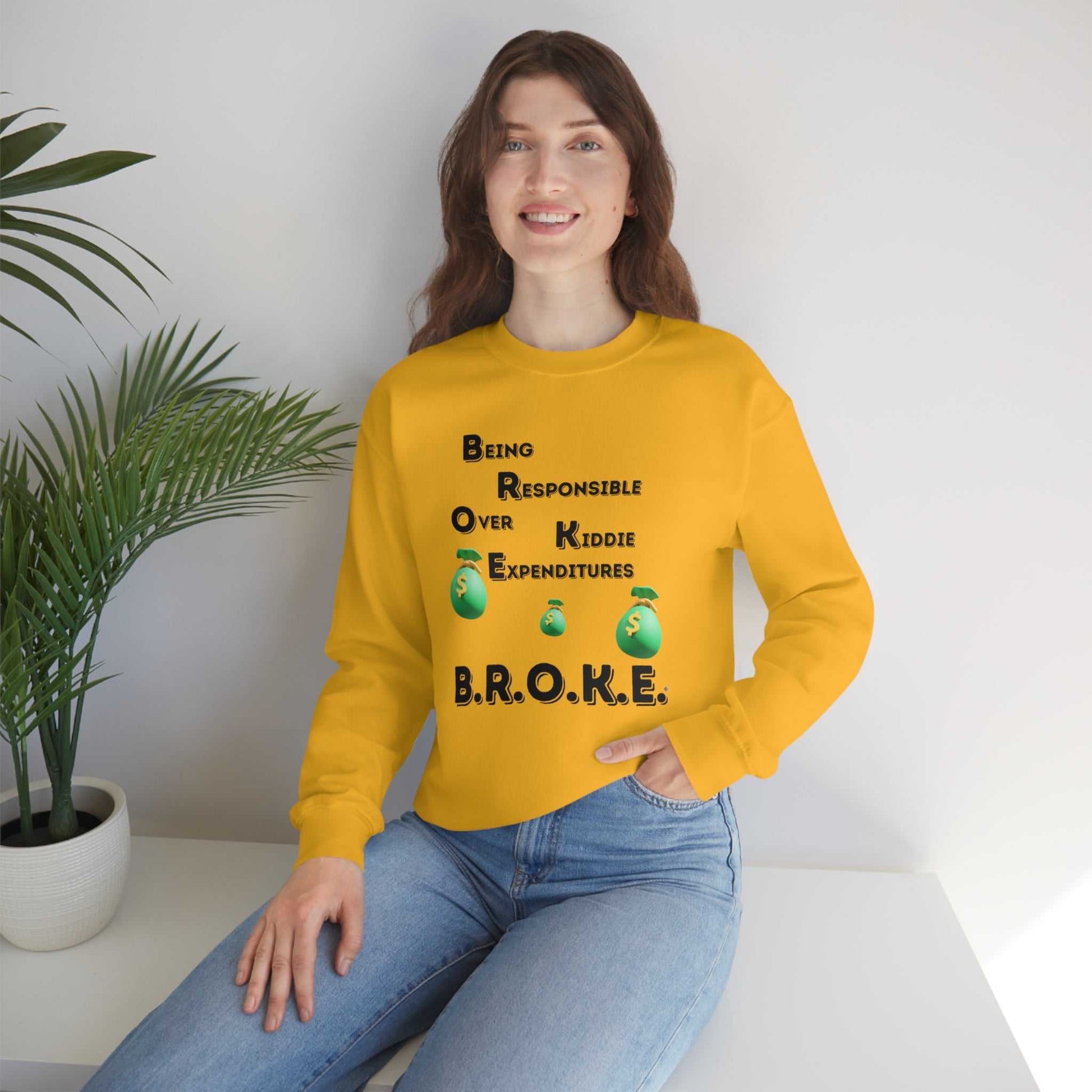 B.R.O.K.E. Unisex Heavy Blend™ Crewneck Sweatshirt Hoodies and Sweatshirts Sweatshirt Good Vibes Daily Lab 38