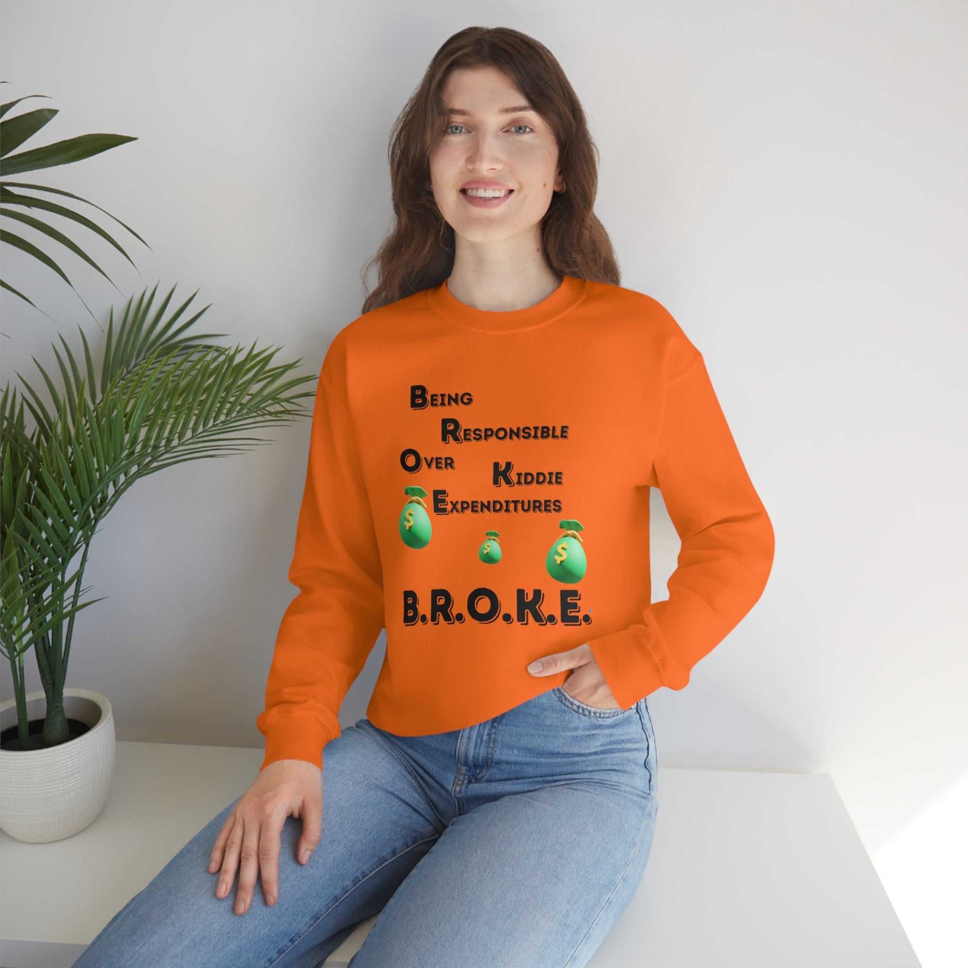 B.R.O.K.E. Unisex Heavy Blend™ Crewneck Sweatshirt Hoodies and Sweatshirts Sweatshirt Good Vibes Daily Lab 38