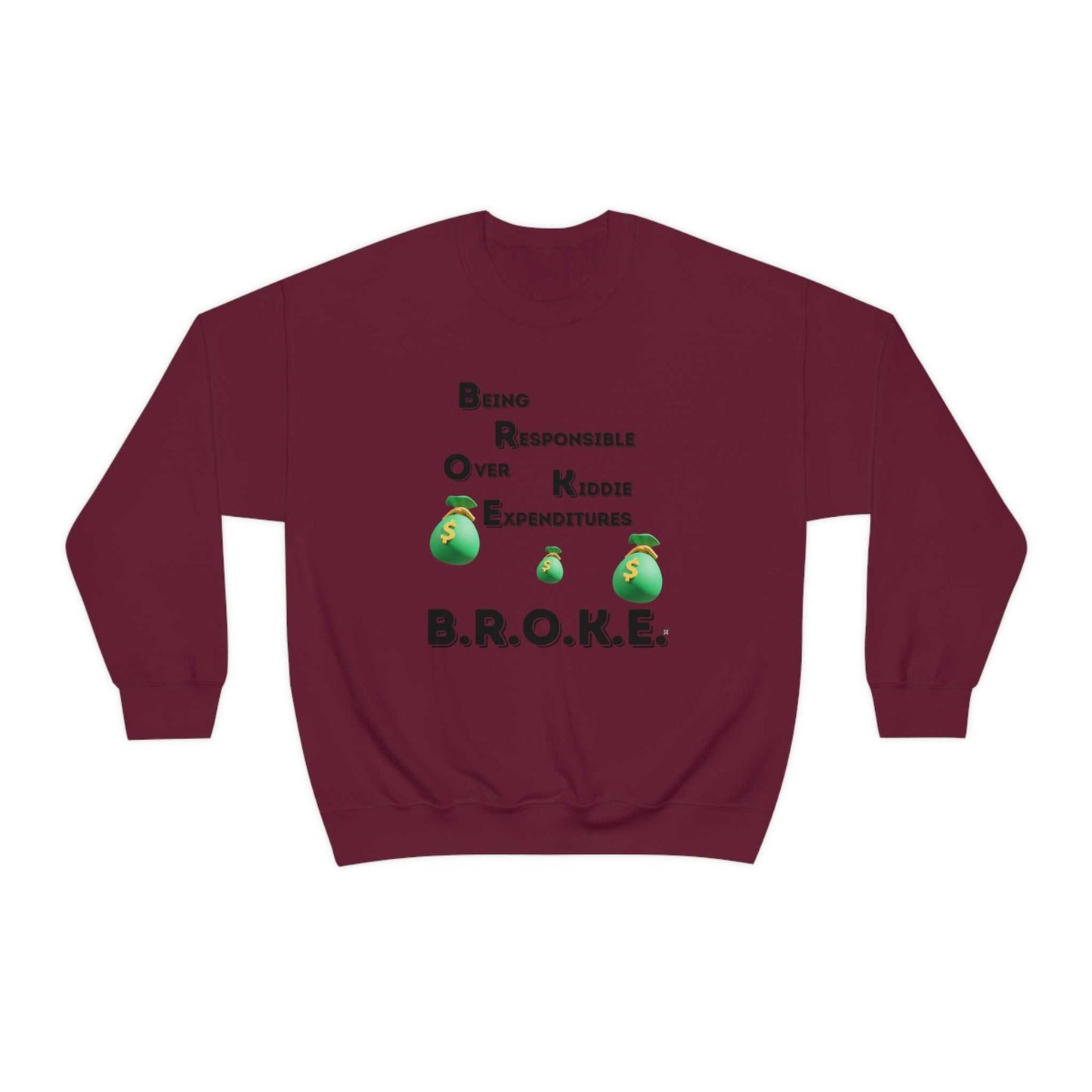 B.R.O.K.E. Unisex Heavy Blend™ Crewneck Sweatshirt Hoodies and Sweatshirts Sweatshirt Good Vibes Daily Lab 38