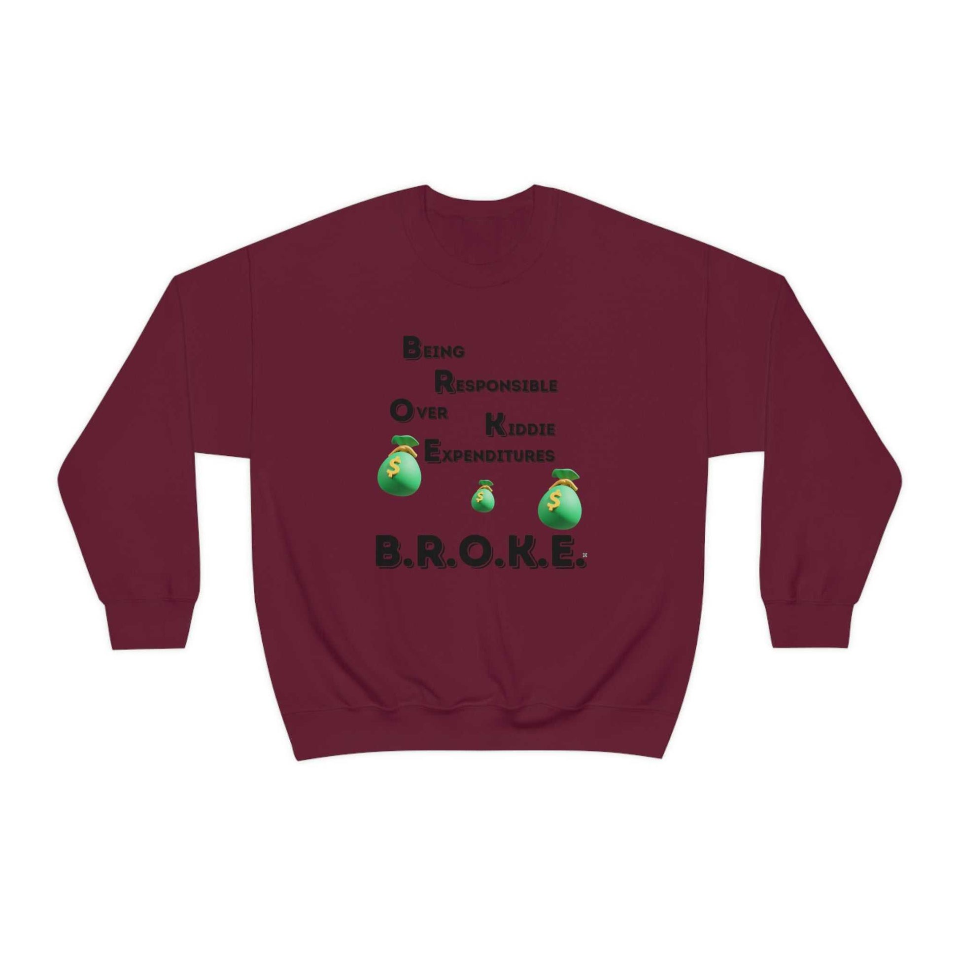B.R.O.K.E. Unisex Heavy Blend™ Crewneck Sweatshirt Hoodies and Sweatshirts Sweatshirt Good Vibes Daily Lab 38