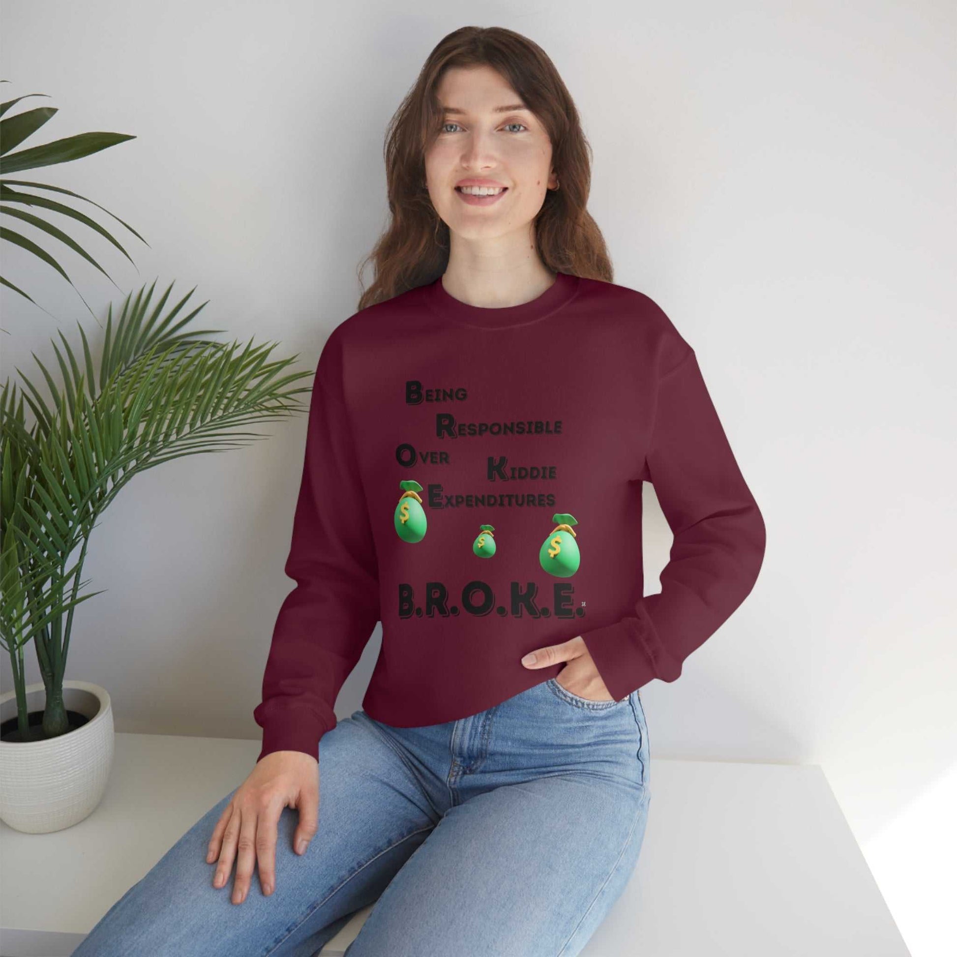 B.R.O.K.E. Unisex Heavy Blend™ Crewneck Sweatshirt Hoodies and Sweatshirts Sweatshirt Good Vibes Daily Lab 38