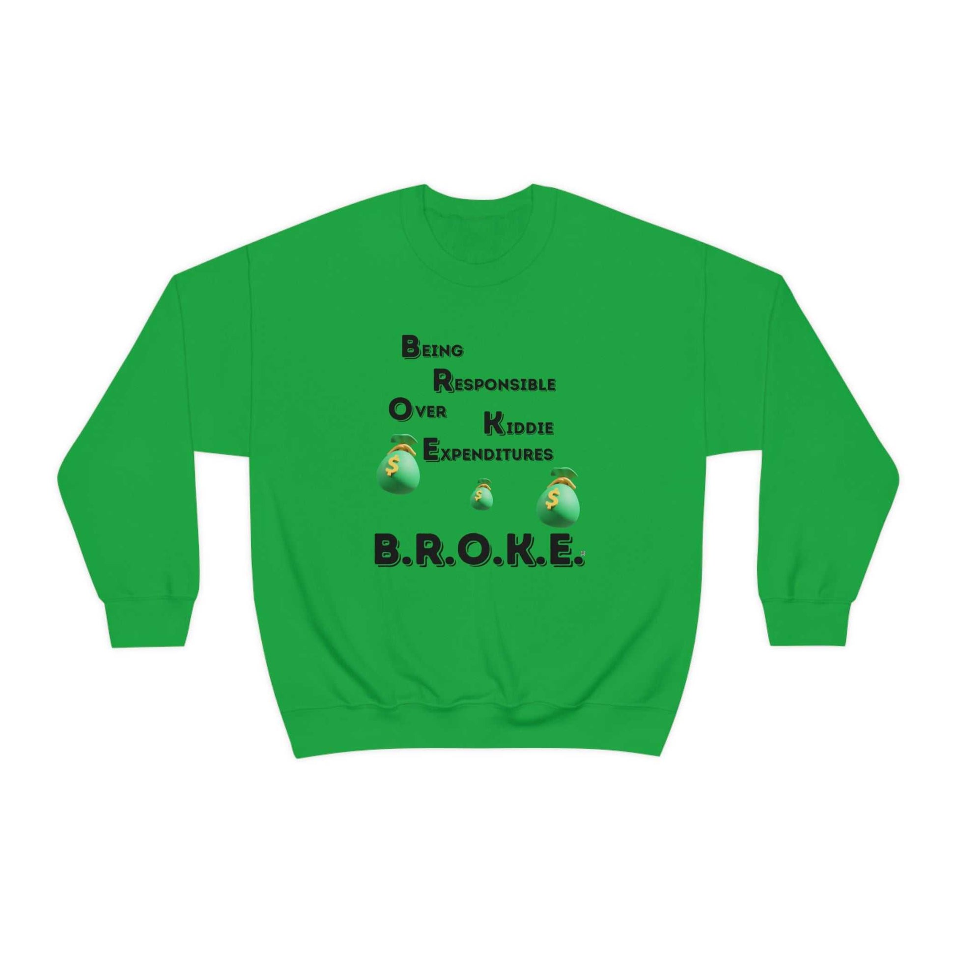 B.R.O.K.E. Unisex Heavy Blend™ Crewneck Sweatshirt Hoodies and Sweatshirts Sweatshirt Good Vibes Daily Lab 38