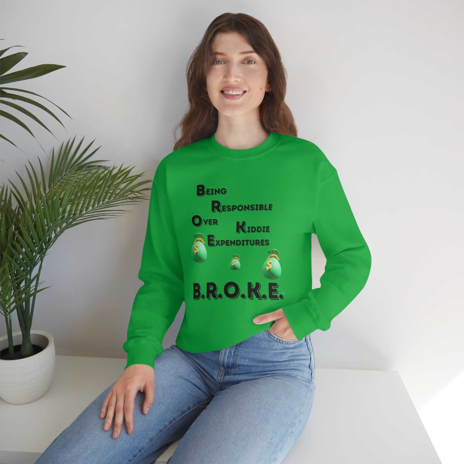 B.R.O.K.E. Unisex Heavy Blend™ Crewneck Sweatshirt Hoodies and Sweatshirts Sweatshirt Good Vibes Daily Lab 38