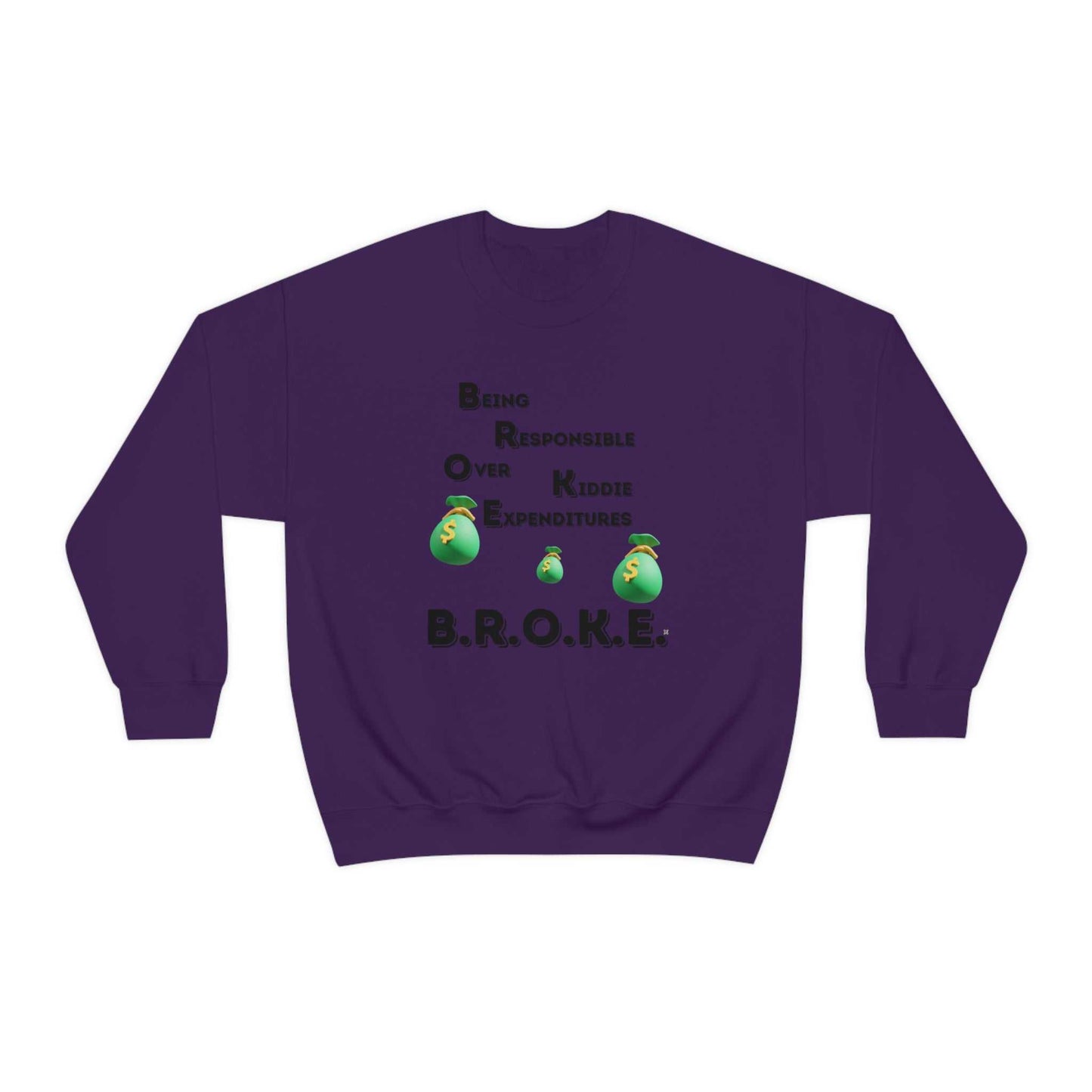 B.R.O.K.E. Unisex Heavy Blend™ Crewneck Sweatshirt Hoodies and Sweatshirts Sweatshirt Good Vibes Daily Lab 38