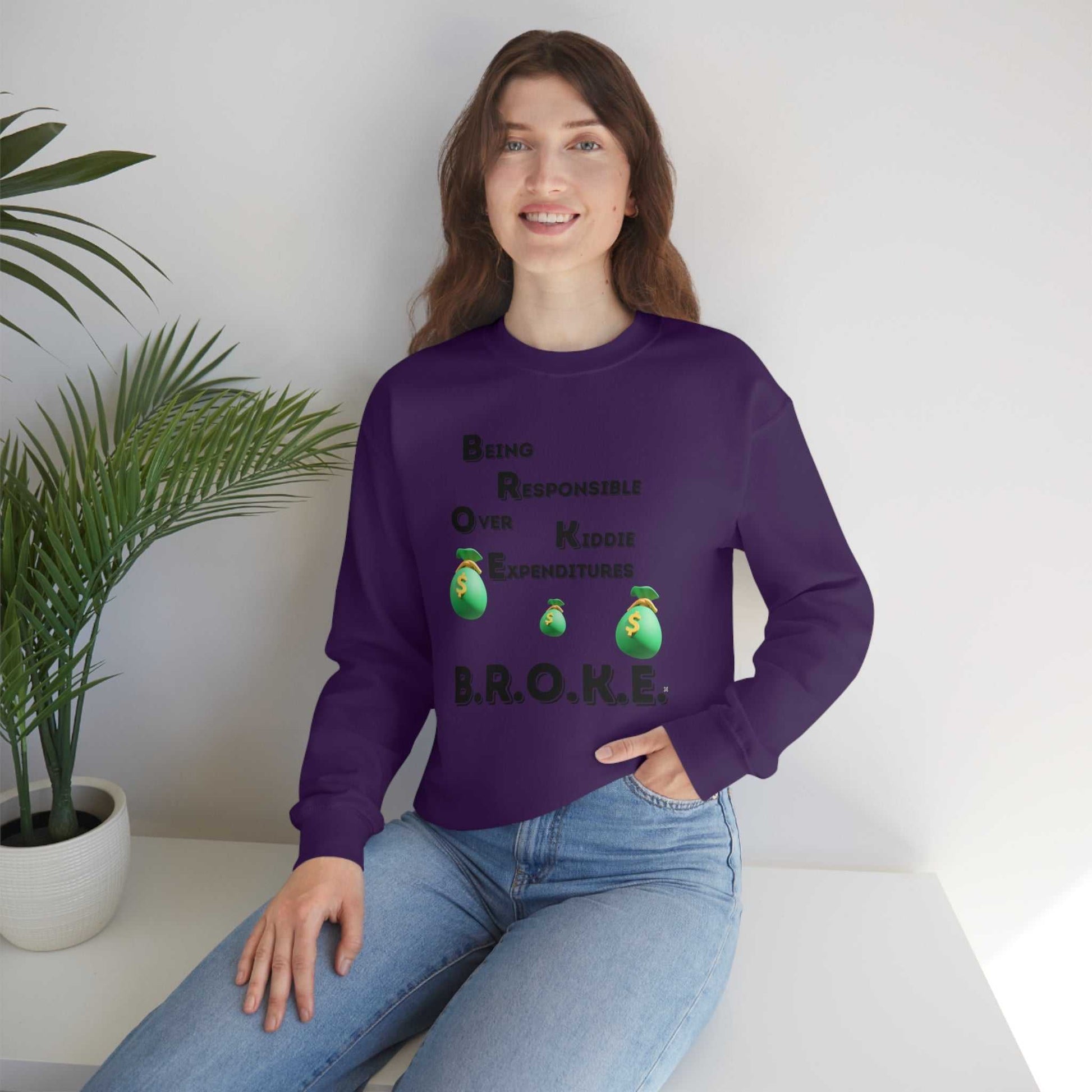 B.R.O.K.E. Unisex Heavy Blend™ Crewneck Sweatshirt Hoodies and Sweatshirts Sweatshirt Good Vibes Daily Lab 38