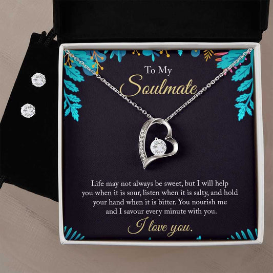 Forever Love Necklace + Clear CZ Earrings Jewelry for Any and Every Occasion Jewelry Good Vibes Daily Lab 69