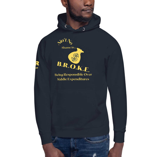 JMR Broke Special Edition Navy/Yellow Unisex Hoodie The JMR Collection Hoodie Good Vibes Daily Lab 54