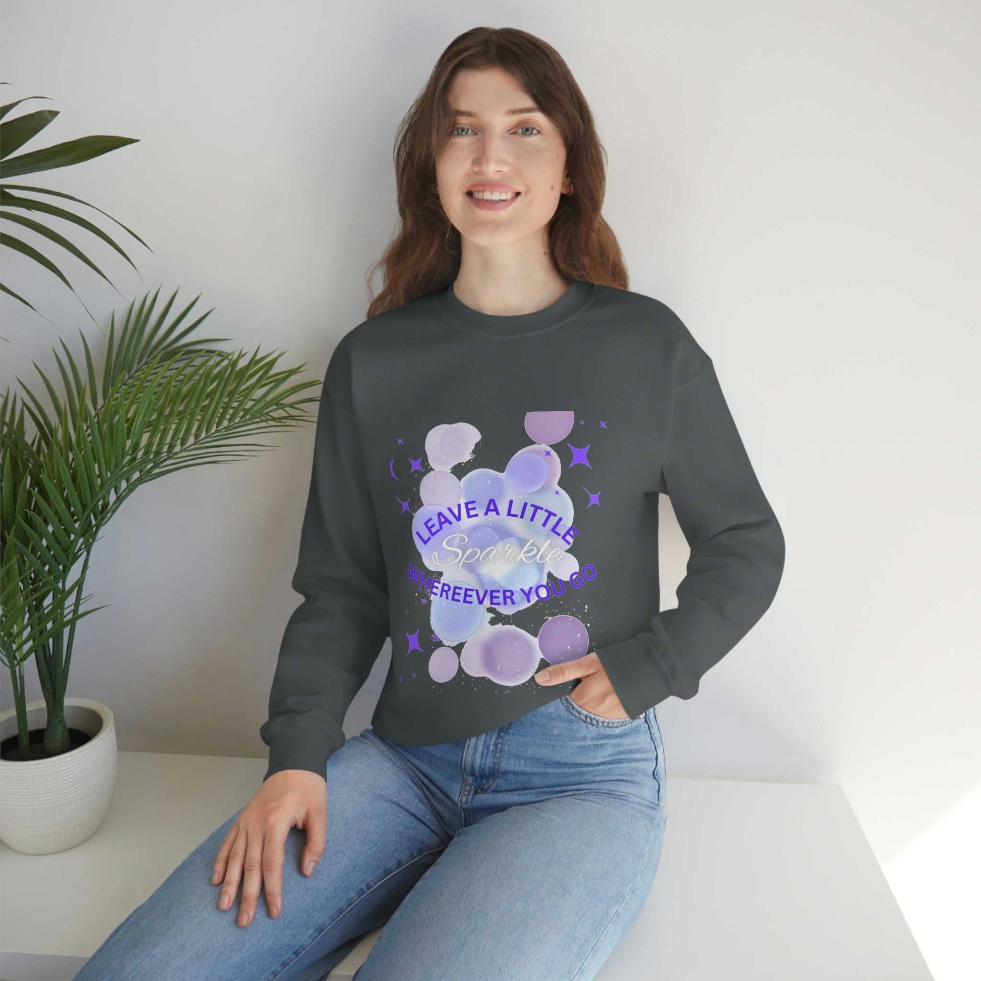 Leave A Little Unisex Heavy Blend™ Crewneck Sweatshirt Hoodies and Sweatshirts Sweatshirt Good Vibes Daily Lab 38