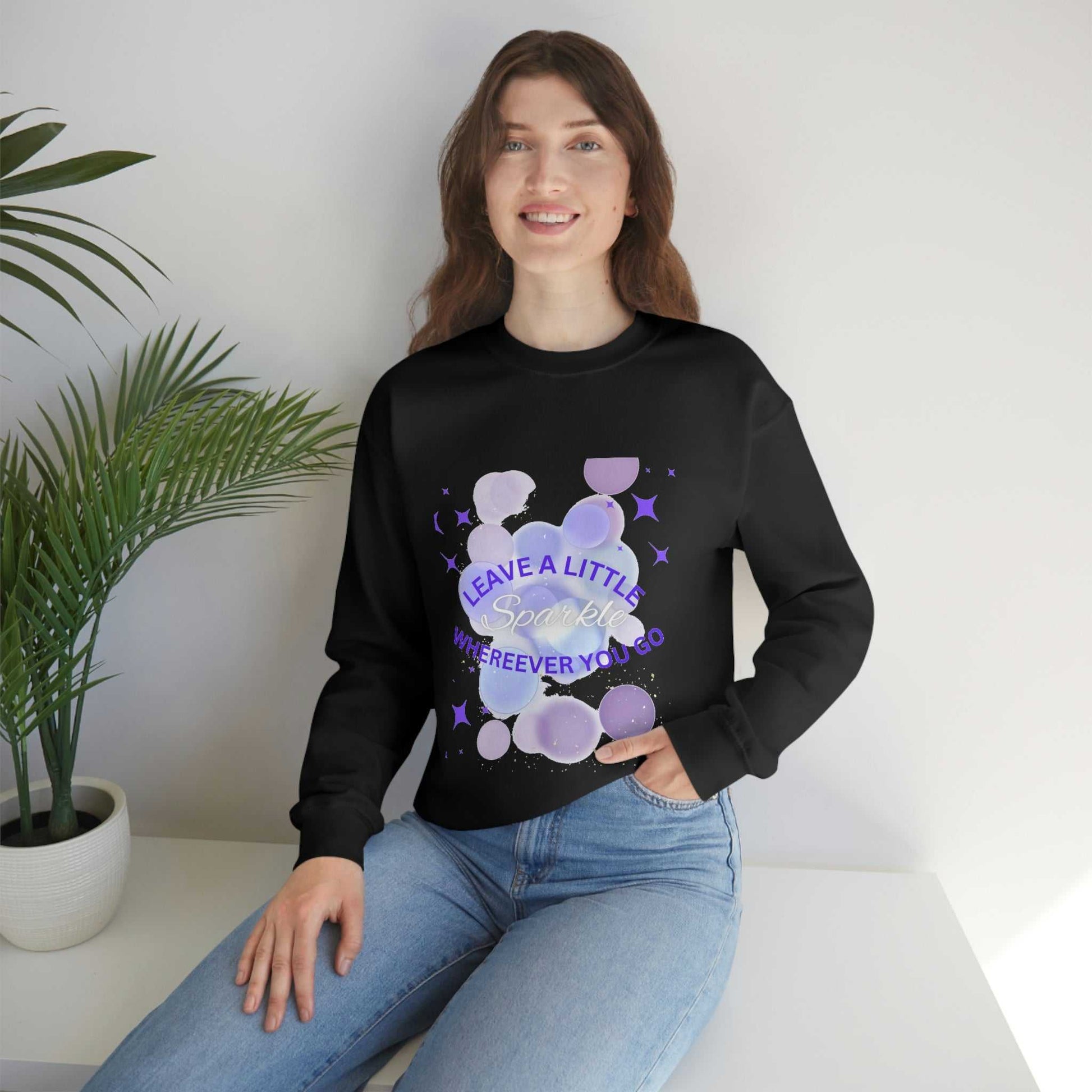 Leave A Little Unisex Heavy Blend™ Crewneck Sweatshirt Hoodies and Sweatshirts Sweatshirt Good Vibes Daily Lab 38