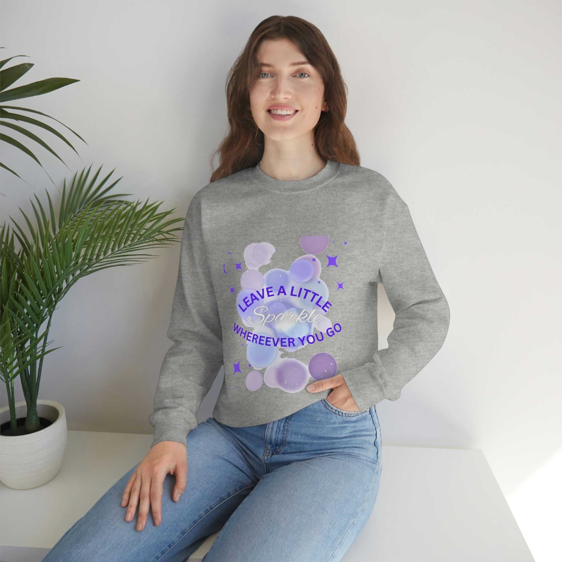 Leave A Little Unisex Heavy Blend™ Crewneck Sweatshirt Hoodies and Sweatshirts Sweatshirt Good Vibes Daily Lab 38