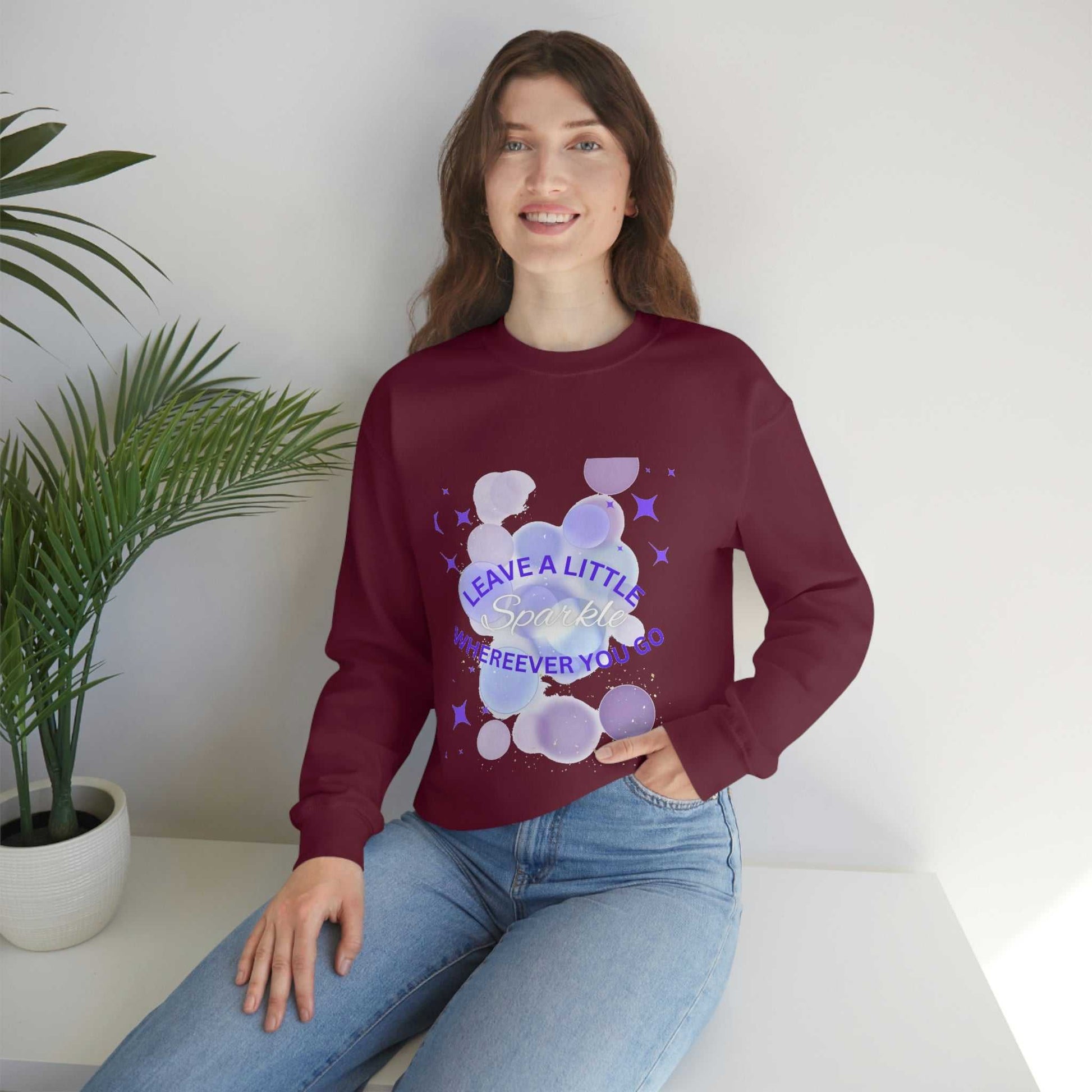 Leave A Little Unisex Heavy Blend™ Crewneck Sweatshirt Hoodies and Sweatshirts Sweatshirt Good Vibes Daily Lab 38