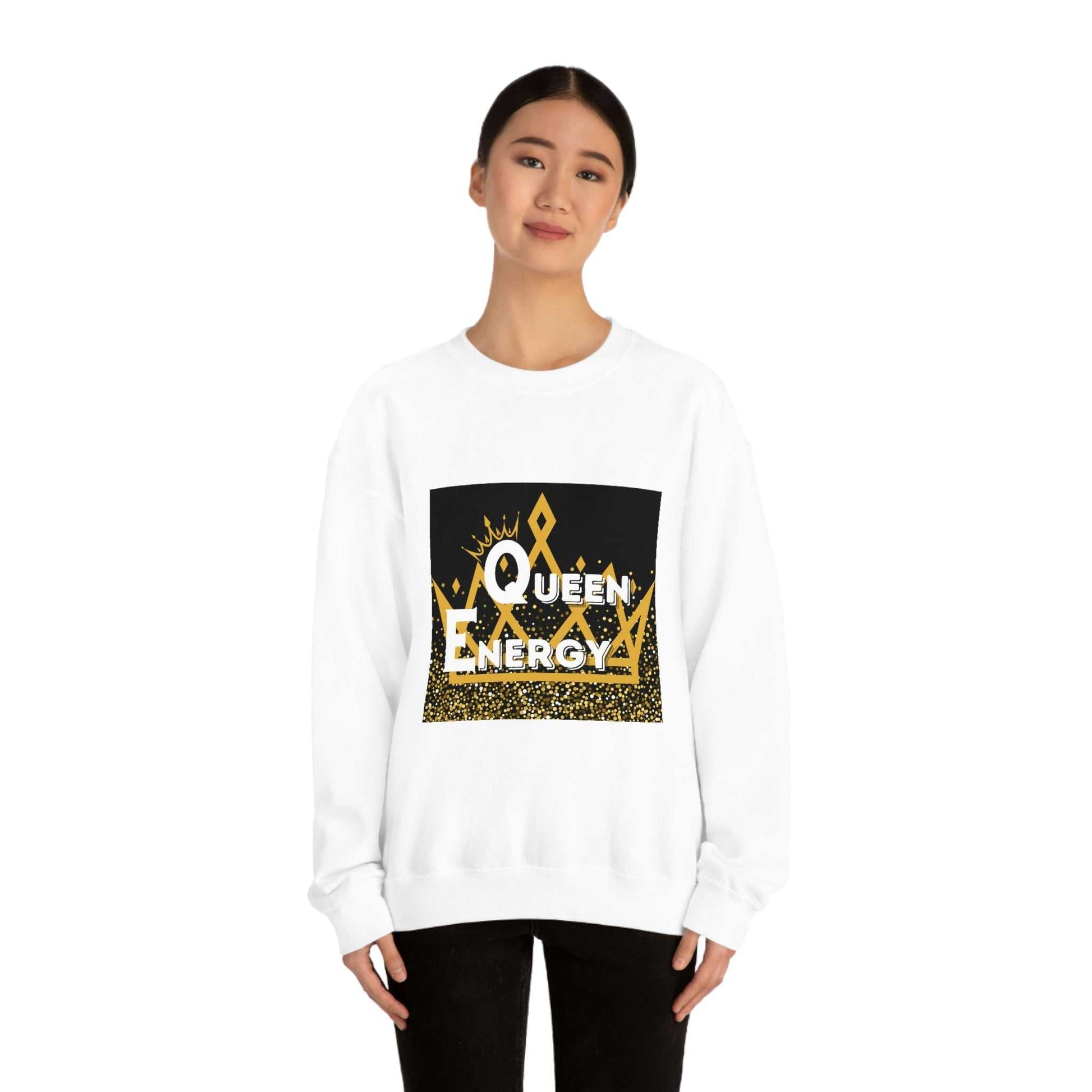 Queen Energy Unisex Heavy Blend™ Crewneck Sweatshirt Hoodies and Sweatshirts Sweatshirt Good Vibes Daily Lab 38
