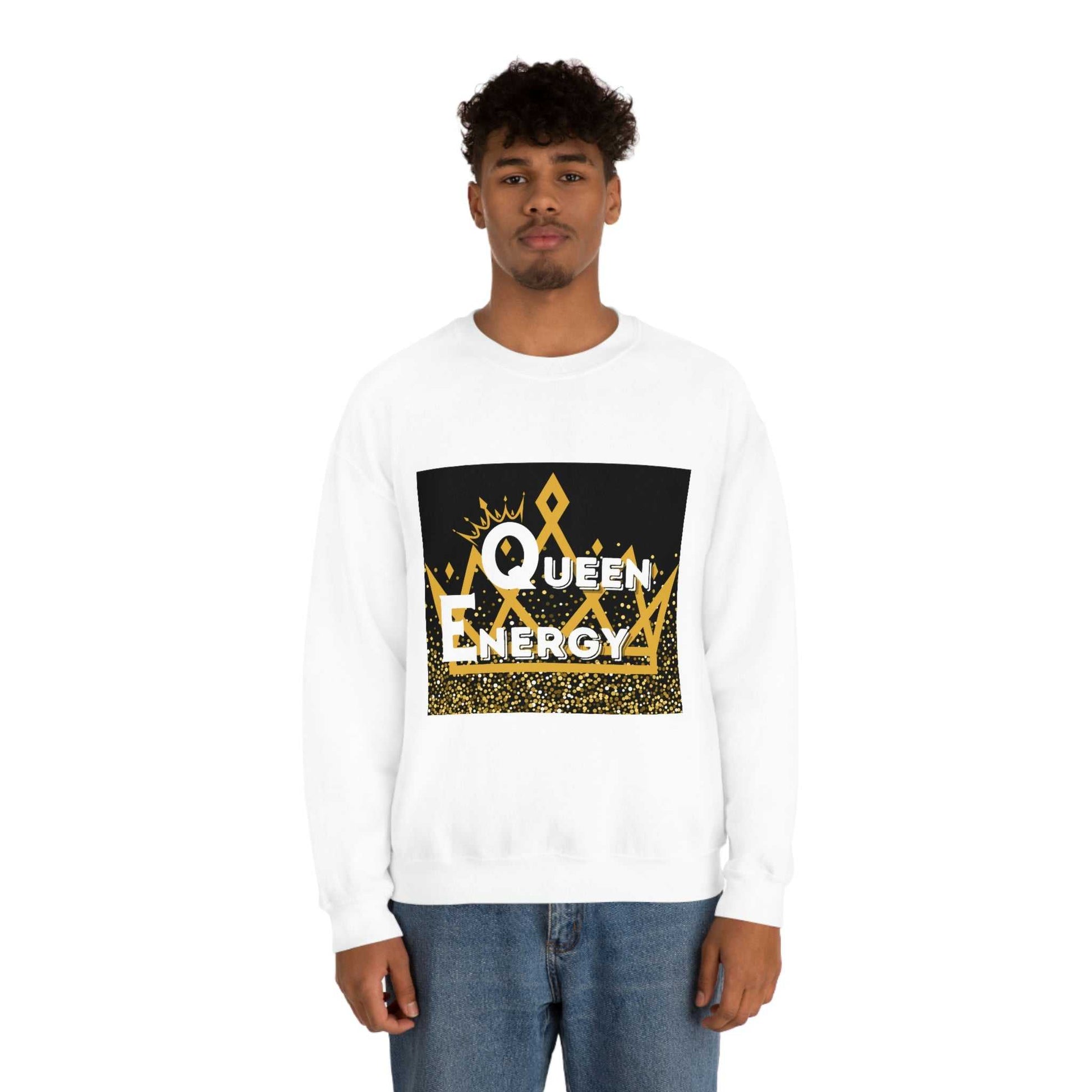 Queen Energy Unisex Heavy Blend™ Crewneck Sweatshirt Hoodies and Sweatshirts Sweatshirt Good Vibes Daily Lab 38