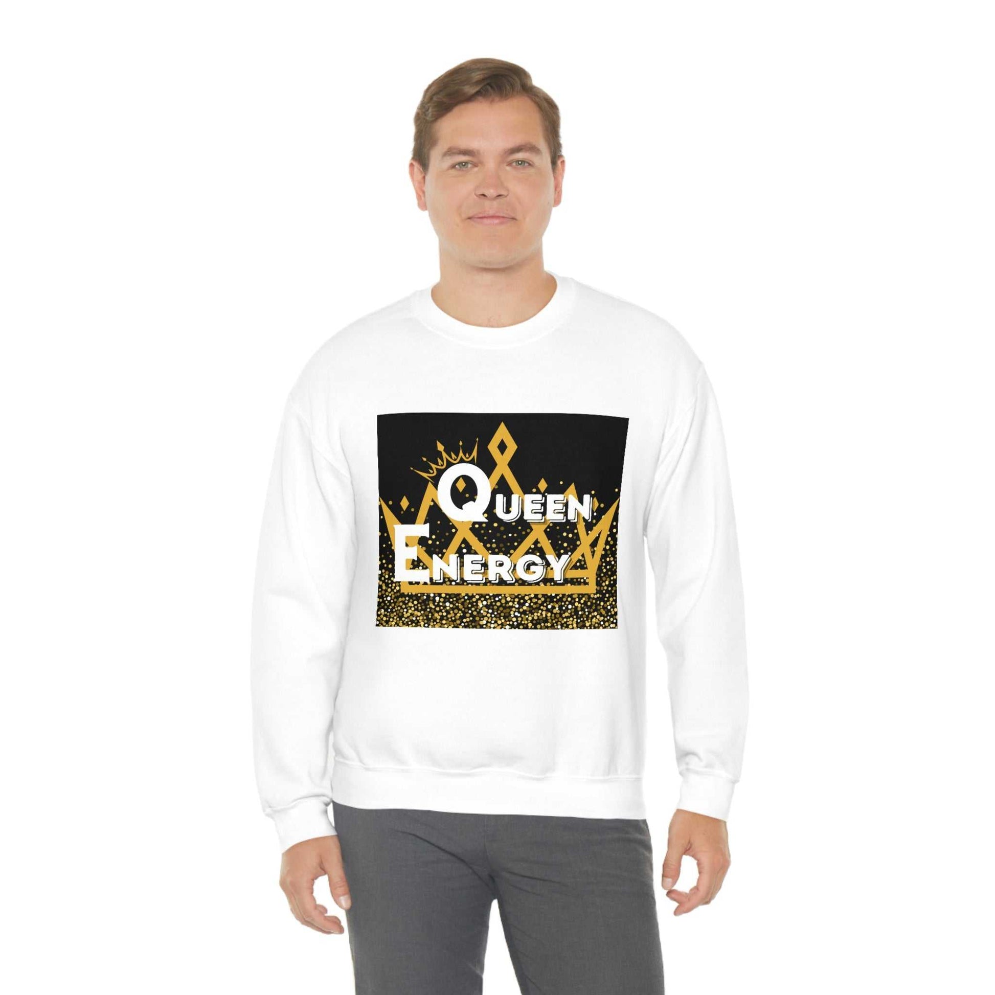 Queen Energy Unisex Heavy Blend™ Crewneck Sweatshirt Hoodies and Sweatshirts Sweatshirt Good Vibes Daily Lab 38