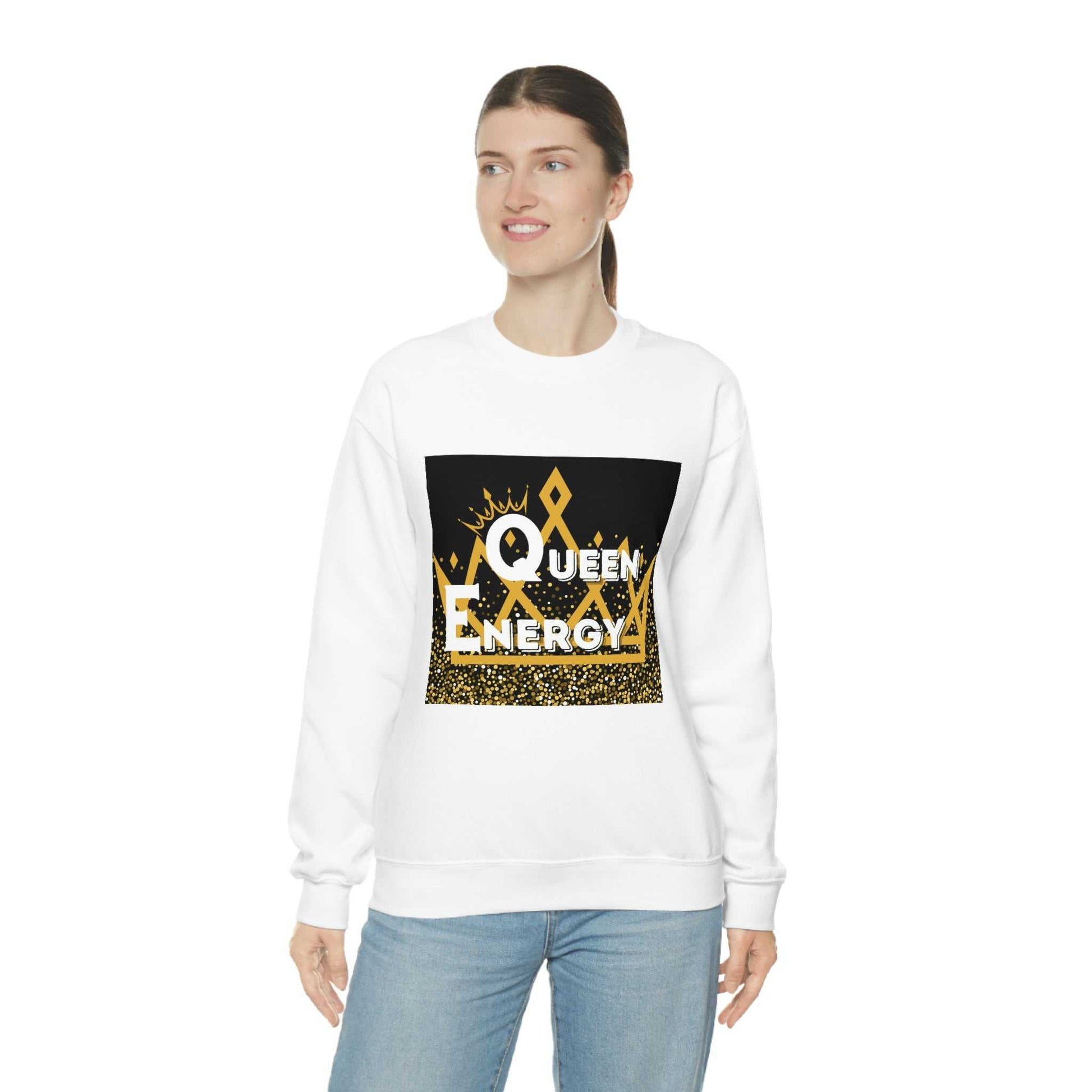Queen Energy Unisex Heavy Blend™ Crewneck Sweatshirt Hoodies and Sweatshirts Sweatshirt Good Vibes Daily Lab 38