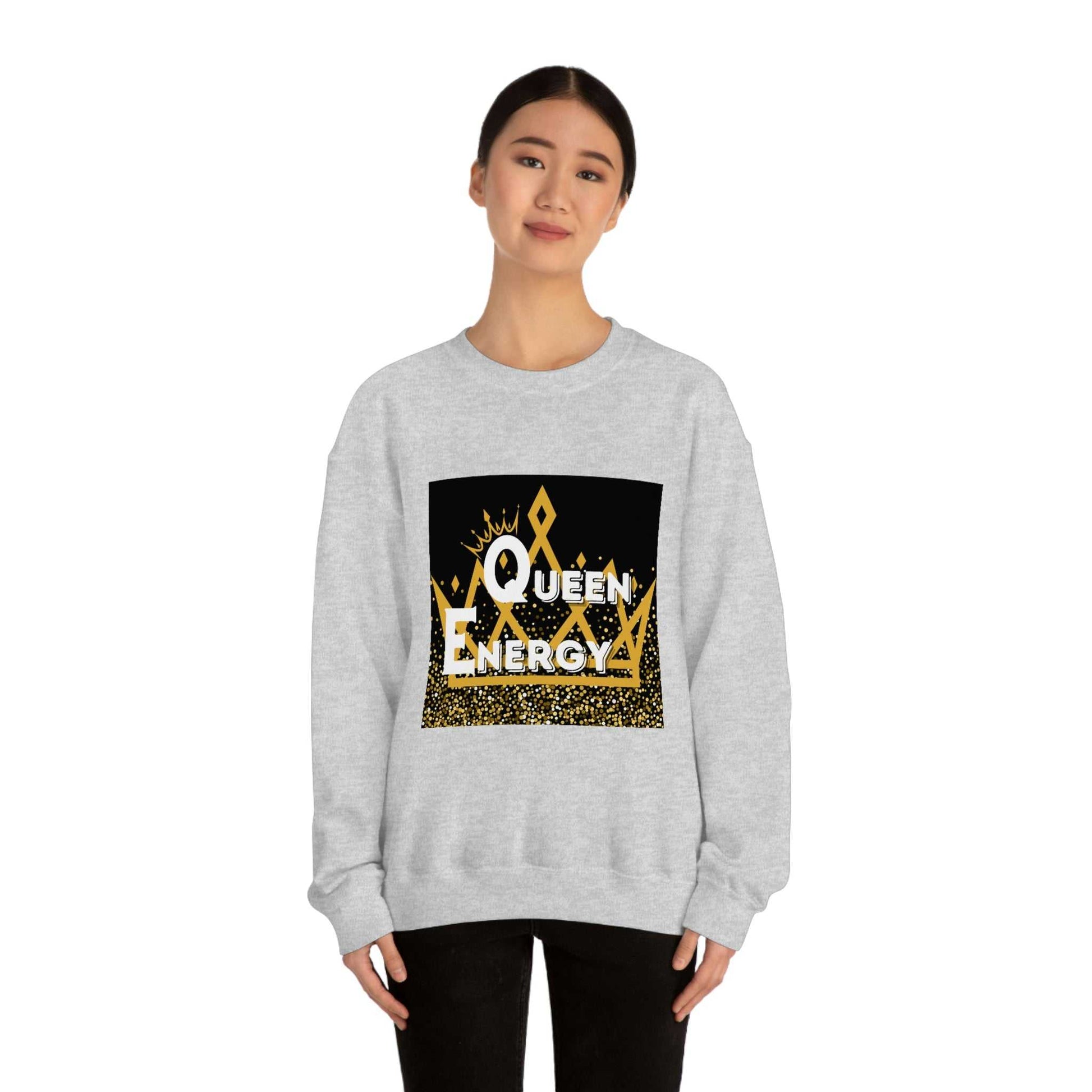 Queen Energy Unisex Heavy Blend™ Crewneck Sweatshirt Hoodies and Sweatshirts Sweatshirt Good Vibes Daily Lab 38