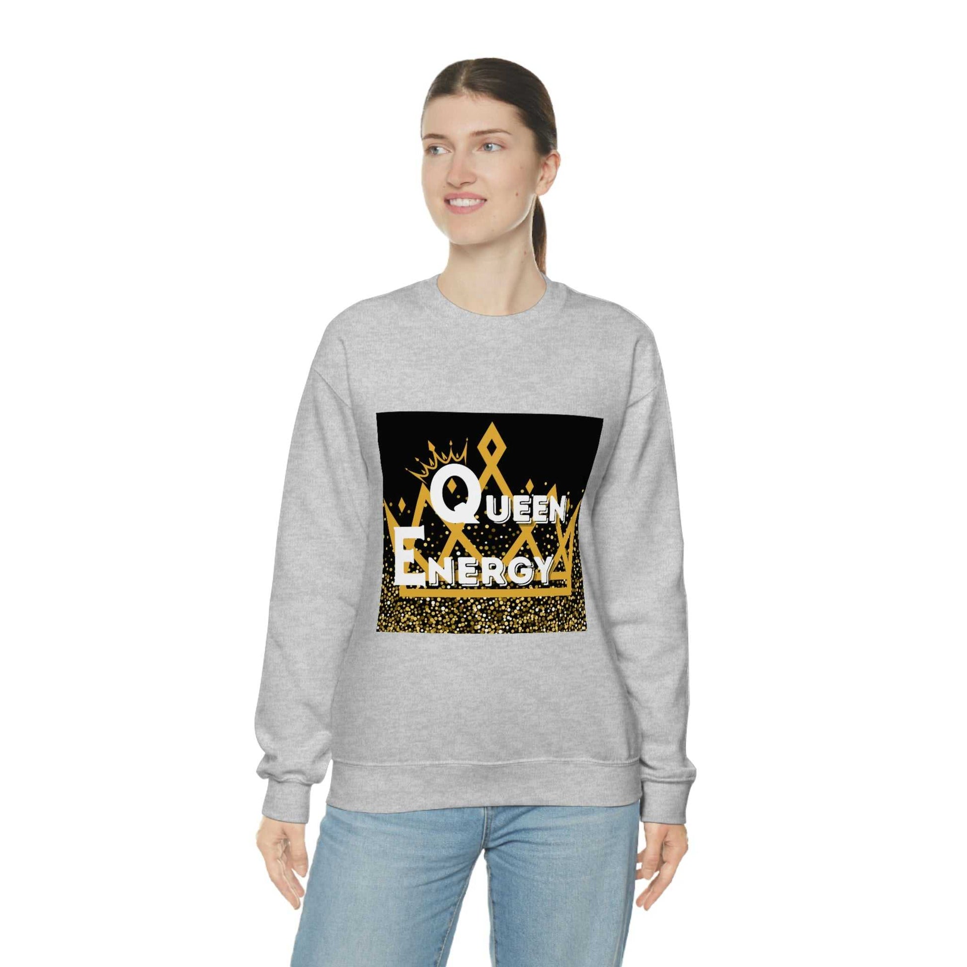 Queen Energy Unisex Heavy Blend™ Crewneck Sweatshirt Hoodies and Sweatshirts Sweatshirt Good Vibes Daily Lab 38