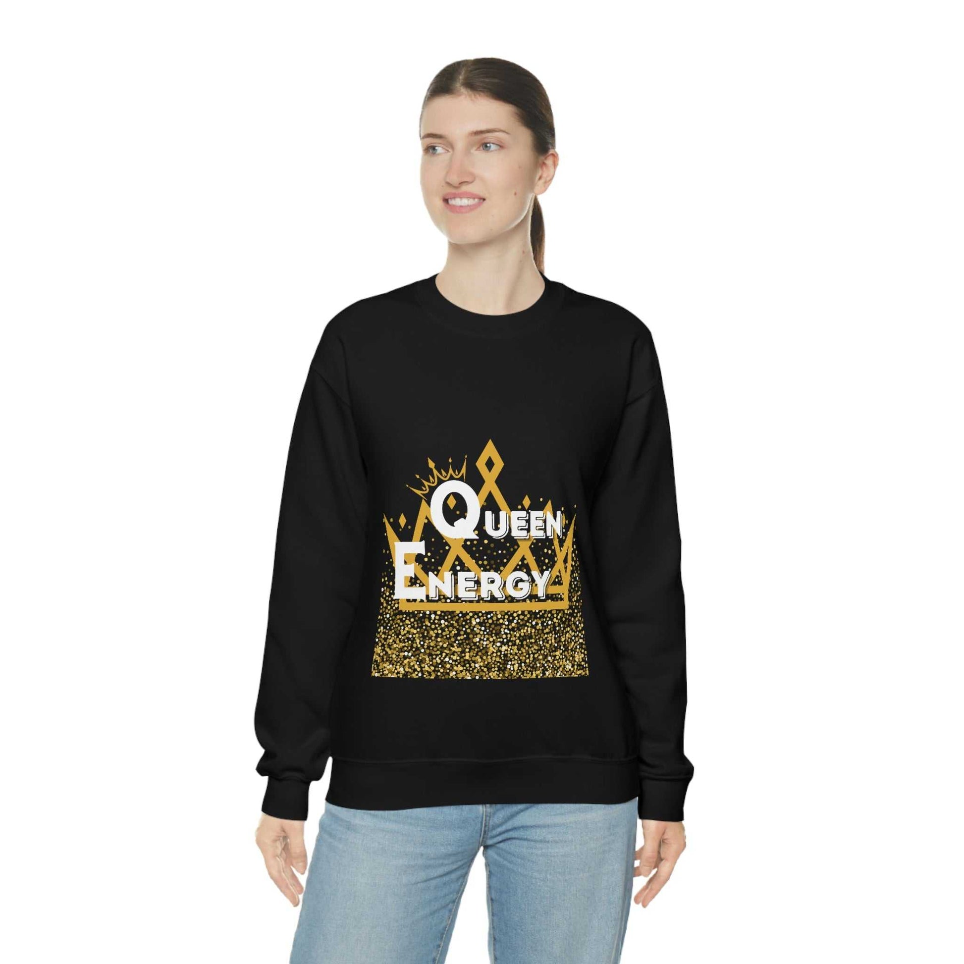 Queen Energy Unisex Heavy Blend™ Crewneck Sweatshirt Hoodies and Sweatshirts Sweatshirt Good Vibes Daily Lab 38