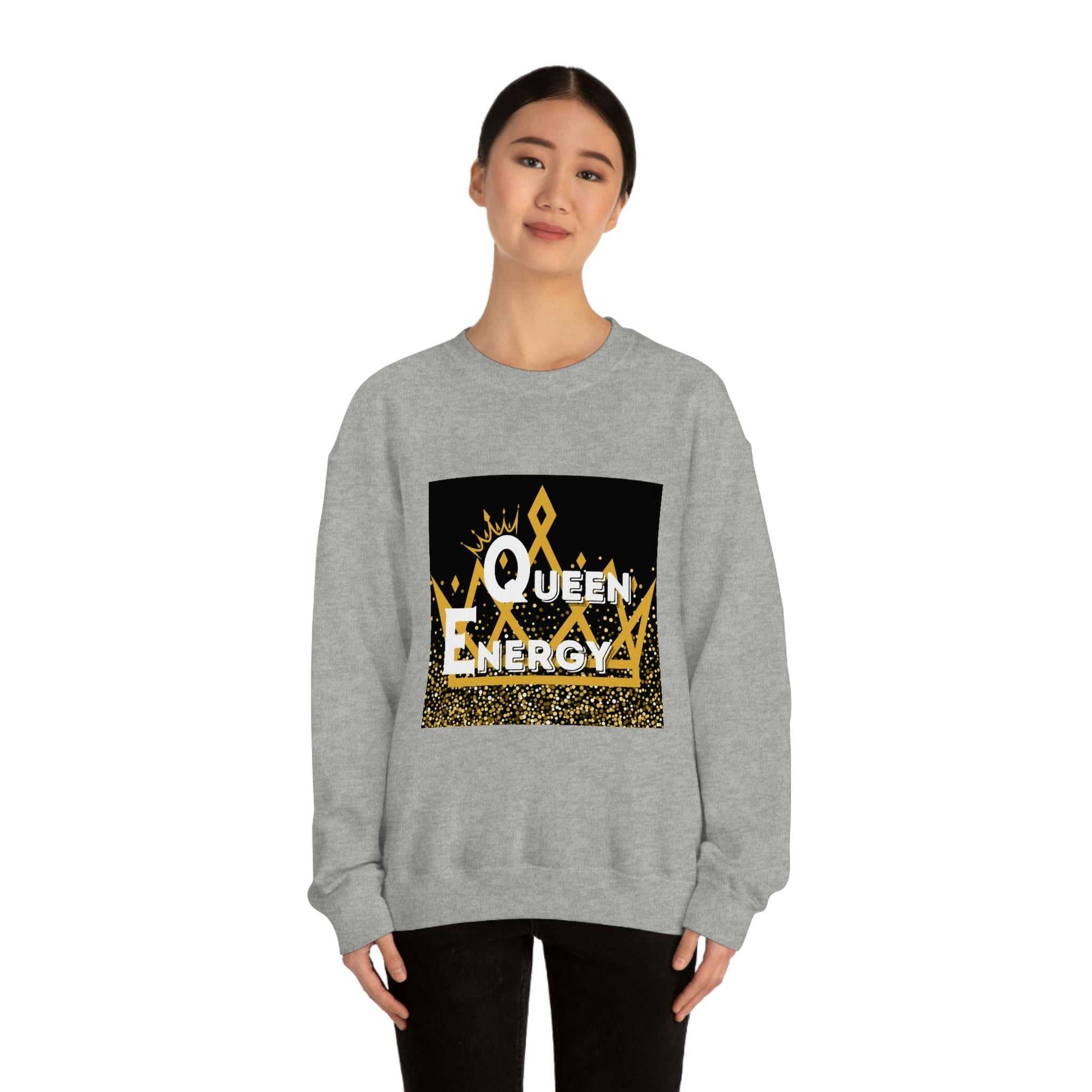 Queen Energy Unisex Heavy Blend™ Crewneck Sweatshirt Hoodies and Sweatshirts Sweatshirt Good Vibes Daily Lab 38