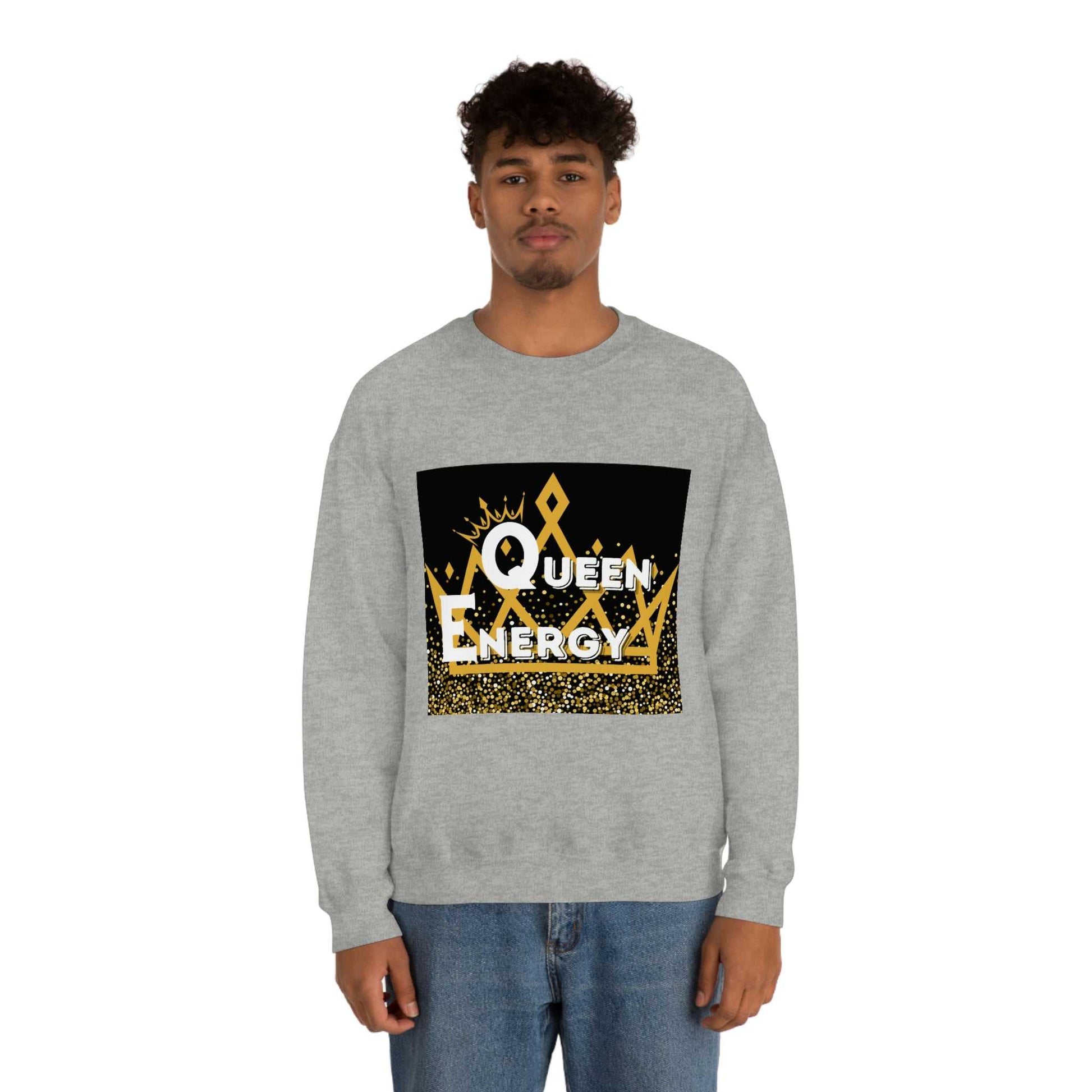 Queen Energy Unisex Heavy Blend™ Crewneck Sweatshirt Hoodies and Sweatshirts Sweatshirt Good Vibes Daily Lab 38