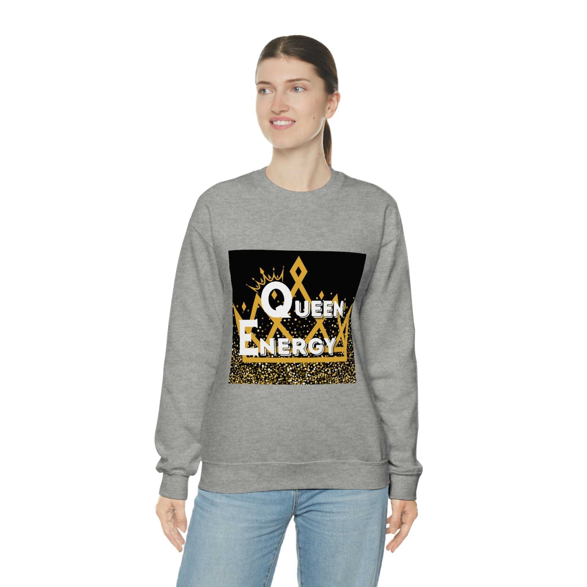 Queen Energy Unisex Heavy Blend™ Crewneck Sweatshirt Hoodies and Sweatshirts Sweatshirt Good Vibes Daily Lab 38