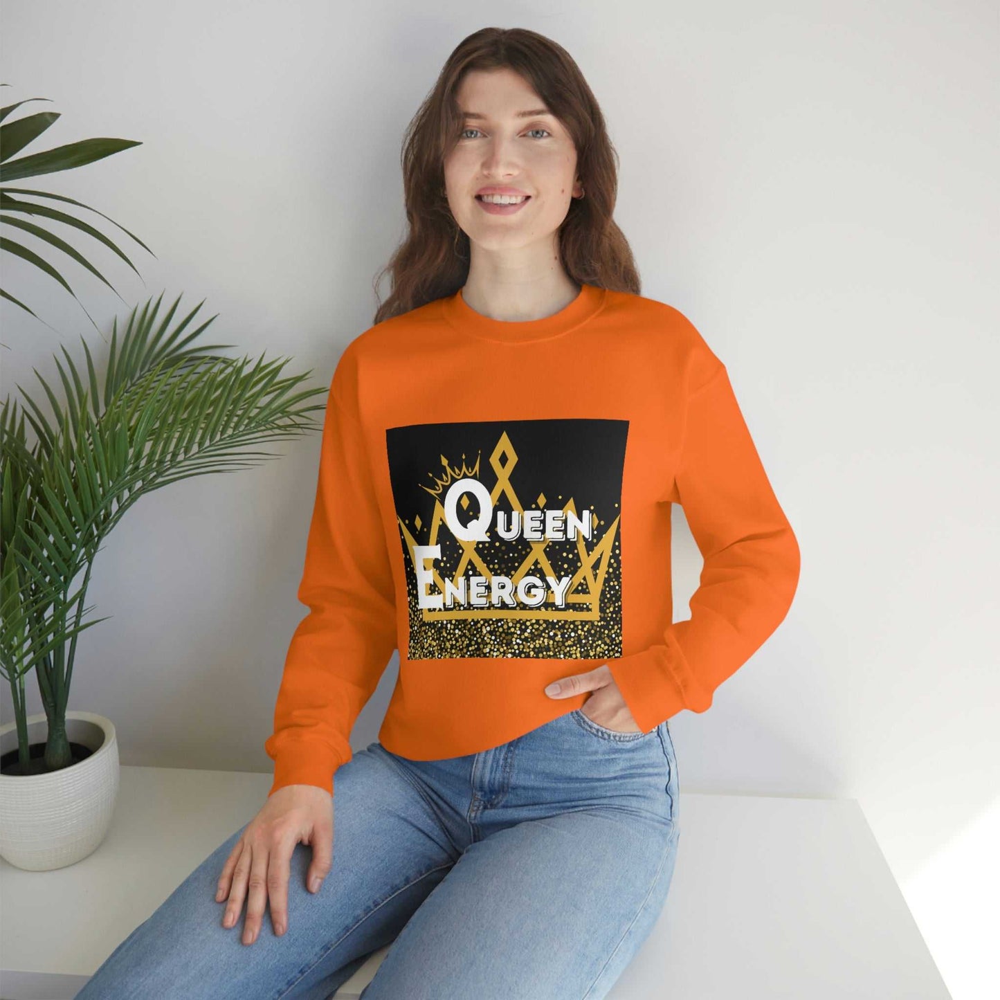 Queen Energy Unisex Heavy Blend™ Crewneck Sweatshirt Hoodies and Sweatshirts Sweatshirt Good Vibes Daily Lab 38