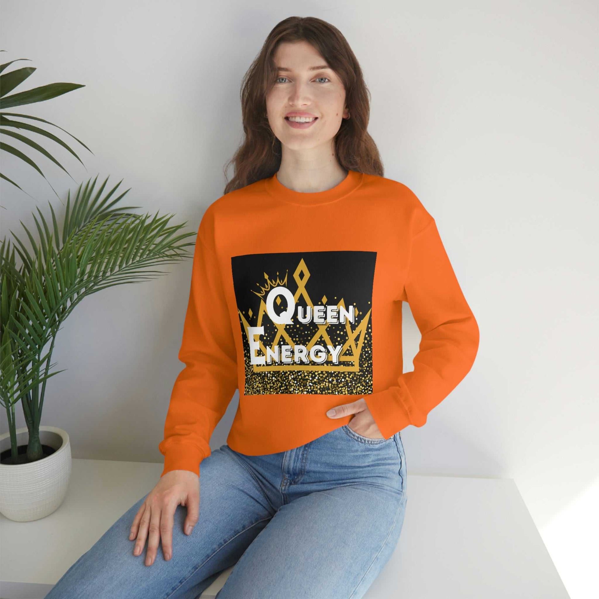 Queen Energy Unisex Heavy Blend™ Crewneck Sweatshirt Hoodies and Sweatshirts Sweatshirt Good Vibes Daily Lab 38