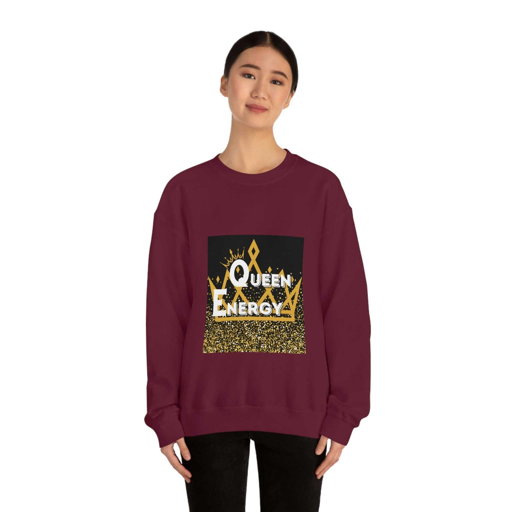 Queen Energy Unisex Heavy Blend™ Crewneck Sweatshirt Hoodies and Sweatshirts Sweatshirt Good Vibes Daily Lab 38
